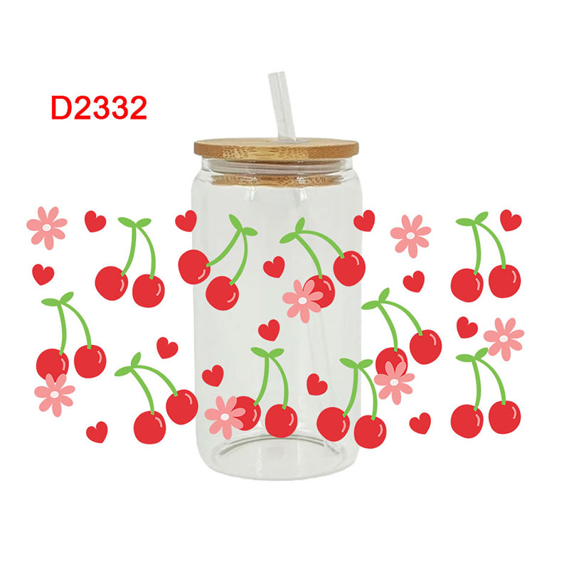 UV DTF Transfer Sticker Fruit Theme For The 16oz Libbey Glasses Wraps Cup Can DIY Waterproof Easy To Use Custom Decals - Image 3