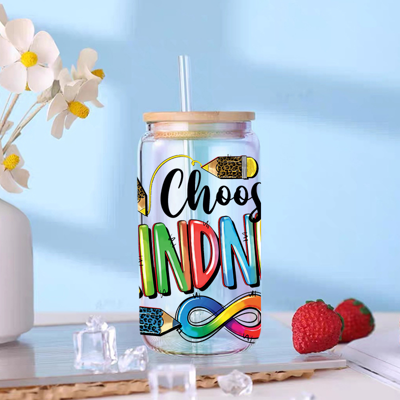UV DTF Transfer Sticker For Autism Theme The 16oz Libbey Glasses Wraps Cup Can DIY Waterproof Easy To Use Custom Decals - Image 5