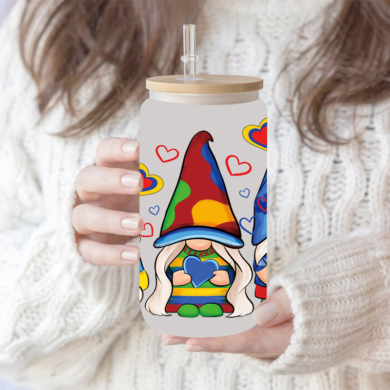 UV DTF Transfer Sticker For Autism Theme The 16oz Libbey Glasses Wraps Cup Can DIY Waterproof Easy To Use Custom Decals - Image 6