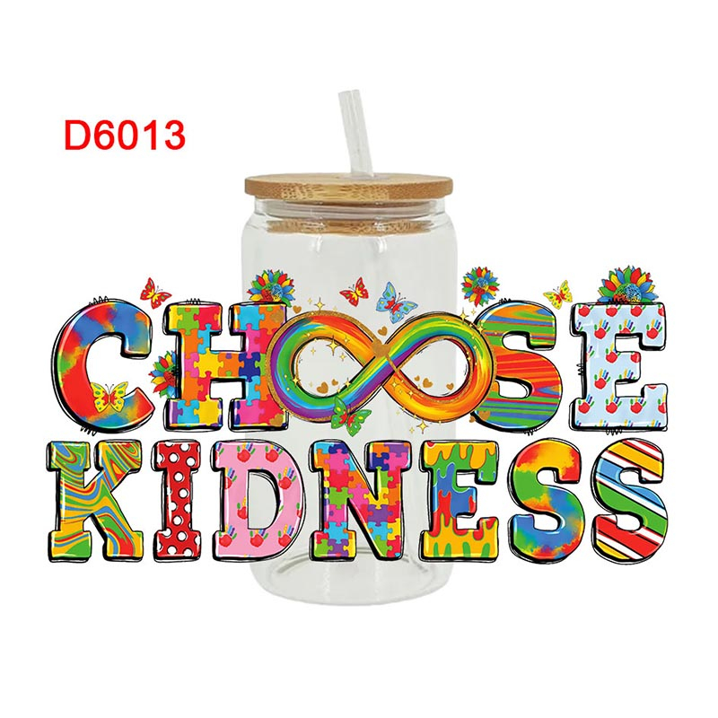 UV DTF Transfer Sticker For Autism Theme The 16oz Libbey Glasses Wraps Cup Can DIY Waterproof Easy To Use Custom Decals - Image 10
