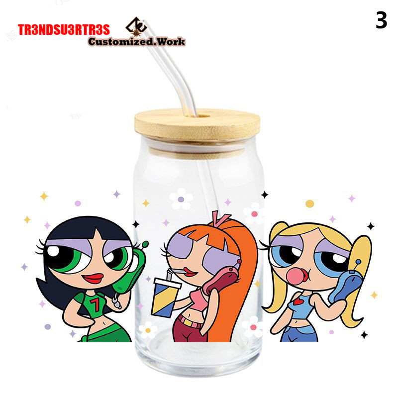 Powerpuff Girls Buttercup Bubbles UV DTF Sticker For 16oz Cups Wrap Transfer Sticker Custom Selfadhesive Waterproof well