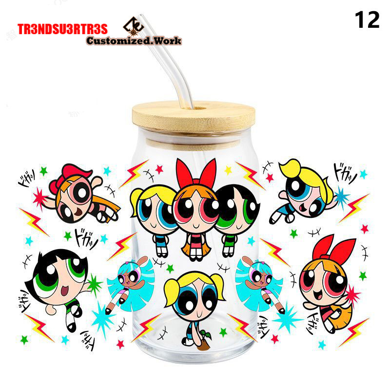 Powerpuff Girls Buttercup Bubbles UV DTF Sticker For 16oz Cups Wrap Transfer Sticker Custom Selfadhesive Waterproof well - Image 3