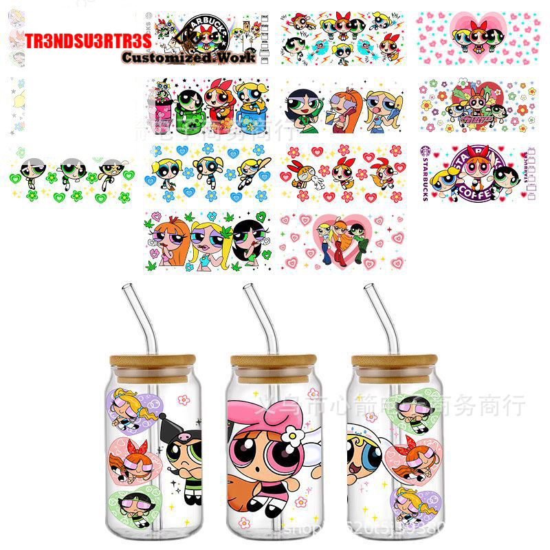 Powerpuff Girls Buttercup Bubbles UV DTF Sticker For 16oz Cups Wrap Transfer Sticker Custom Selfadhesive Waterproof well - Image 5