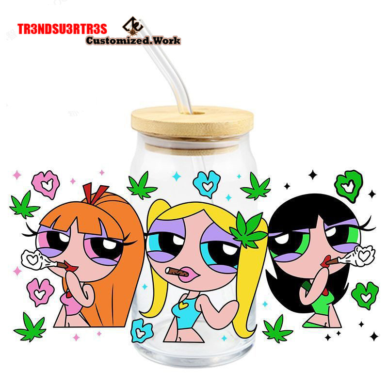 Powerpuff Girls Buttercup Bubbles UV DTF Sticker For 16oz Cups Wrap Transfer Sticker Custom Selfadhesive Waterproof well - Image 7