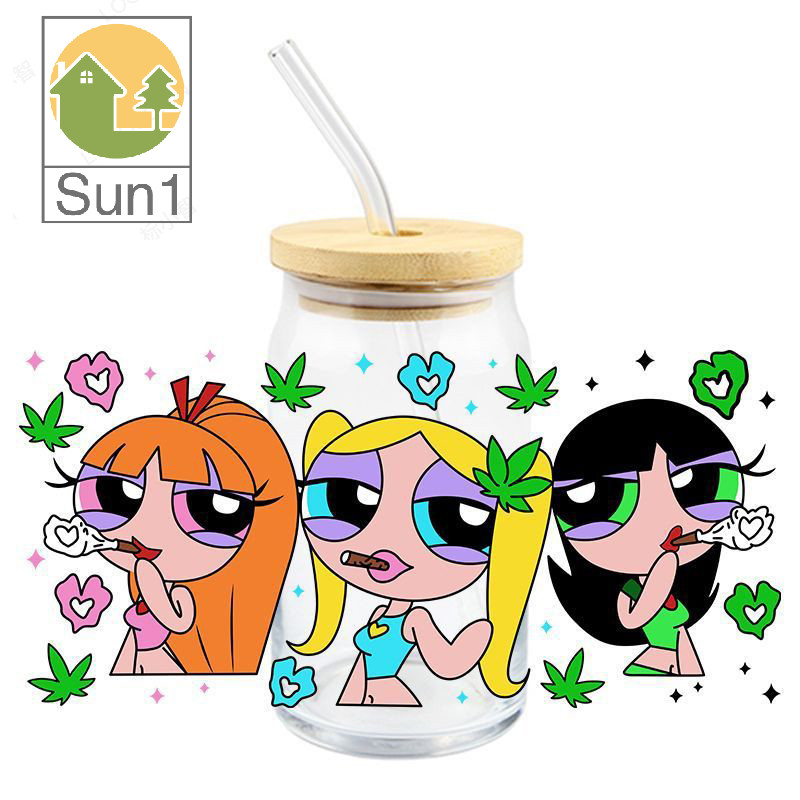 Powerpuff Girls Buttercup Bubbles UV DTF Sticker For 16oz Cups Wrap Transfer Sticker Custom Selfadhesive Waterproof well - Image 14