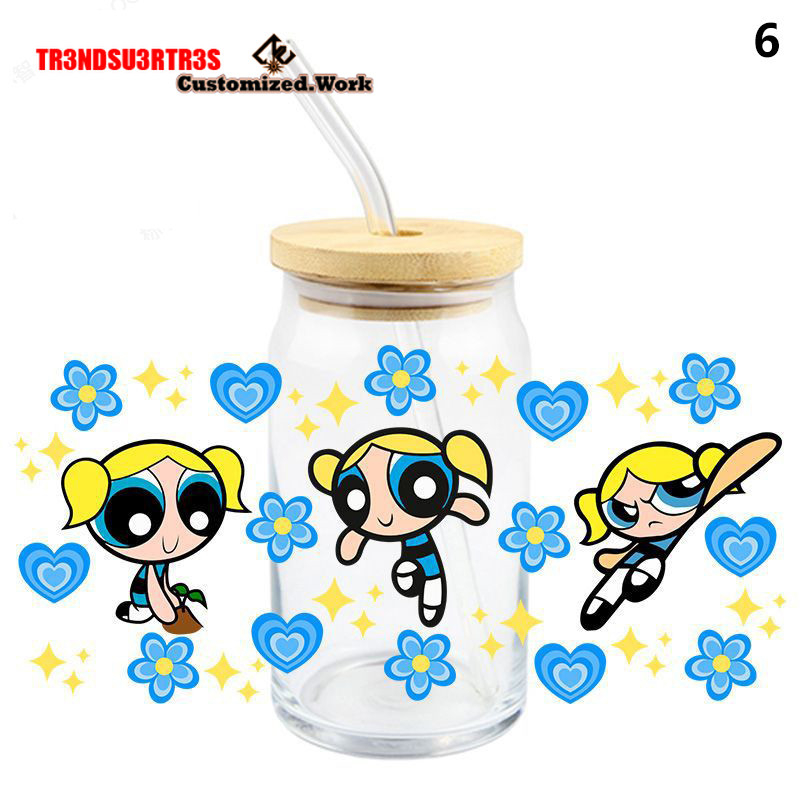 Powerpuff Girls Buttercup Bubbles UV DTF Sticker For 16oz Cups Wrap Transfer Sticker Custom Selfadhesive Waterproof well - Image 25