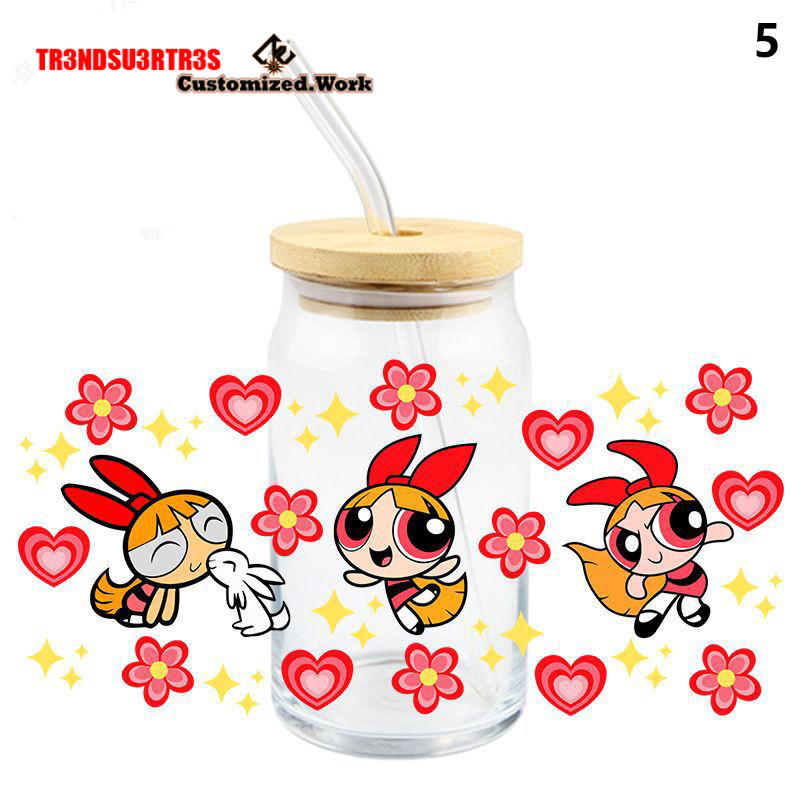 Powerpuff Girls Buttercup Bubbles UV DTF Sticker For 16oz Cups Wrap Transfer Sticker Custom Selfadhesive Waterproof well - Image 26