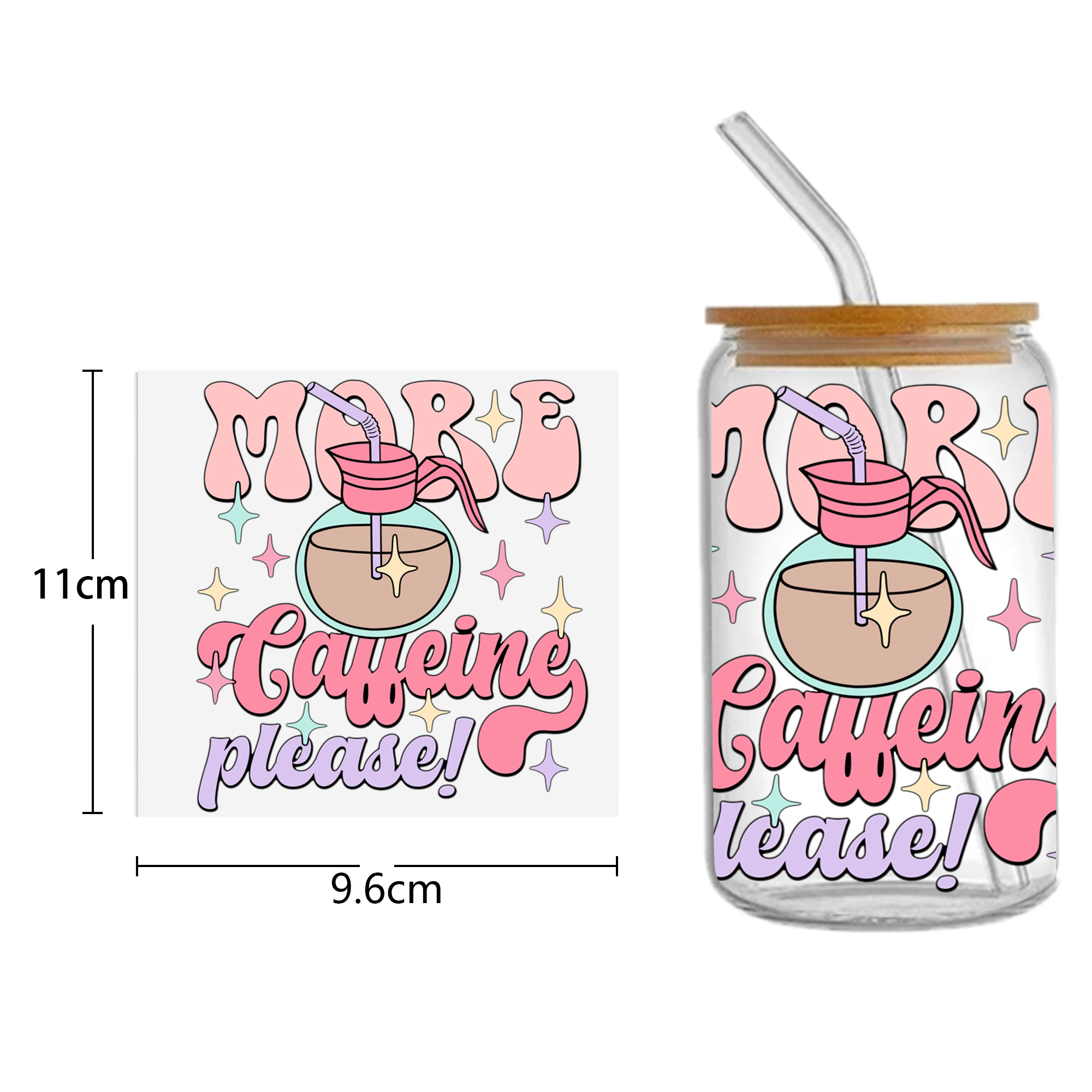 Letters Rainbow DTF Sticker For Cups Personalize UV Wrap Transfer Sticker Custom Labels DIY Logo Waterproof - Image 5