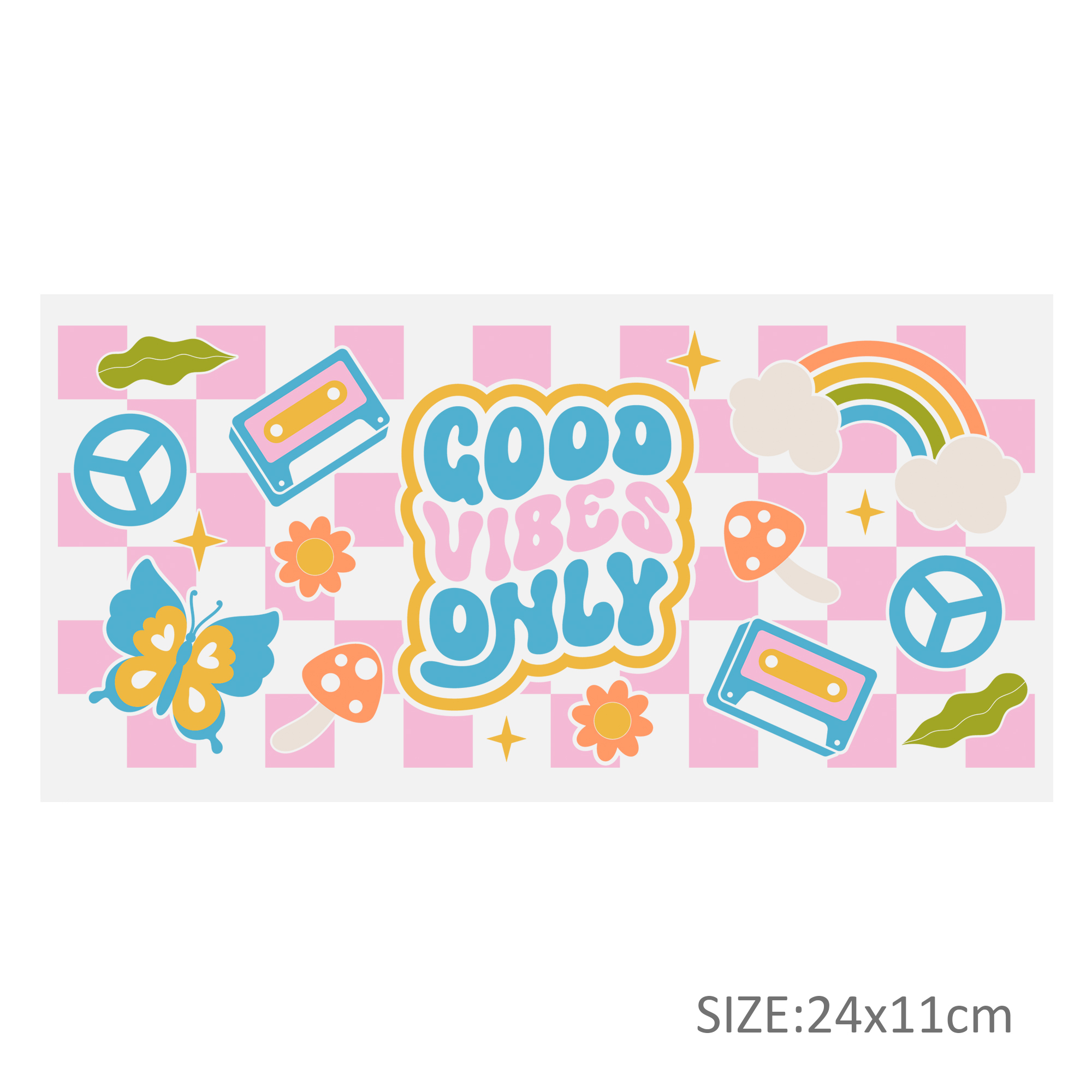 Letters Rainbow DTF Sticker For Cups Personalize UV Wrap Transfer Sticker Custom Labels DIY Logo Waterproof - Image 15