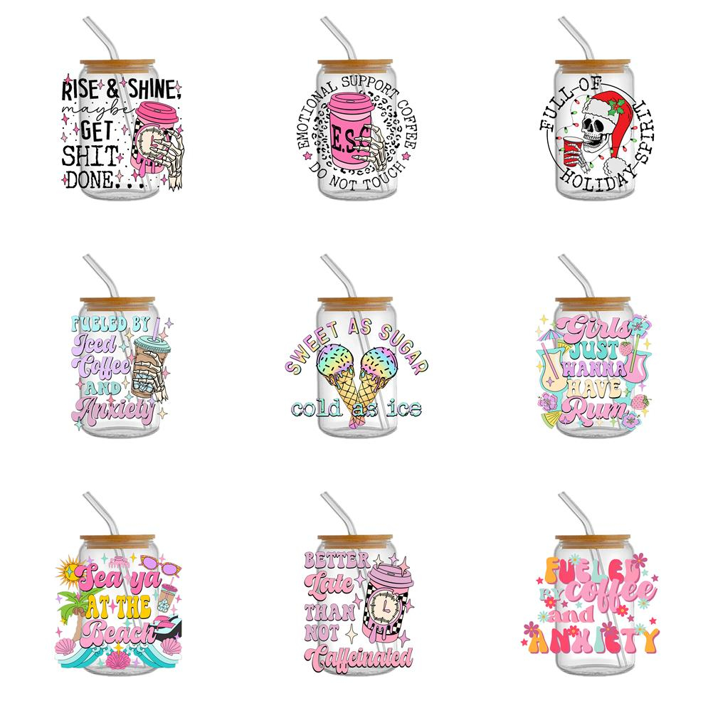 Letters Rainbow DTF Sticker For Cups Personalize UV Wrap Transfer Sticker Custom Labels DIY Logo Waterproof - Image 21