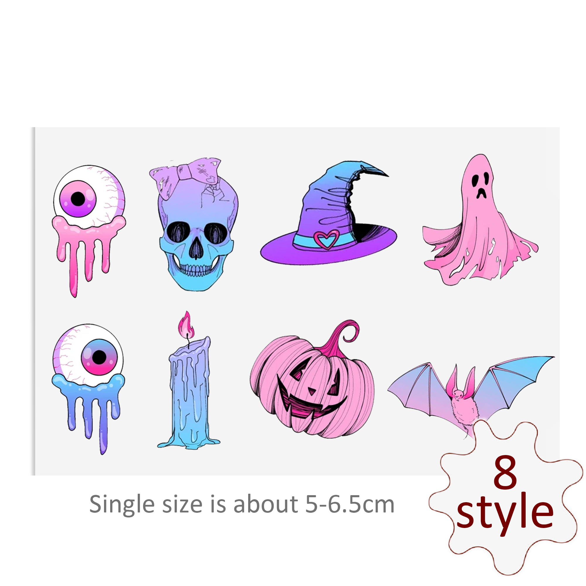 Custom Halloween Skull Spider Decals UV DTF Stickers For Glass Cup Decoration Laptop Motorcycle Car Tumbler Waterproof Sticker - Image 2