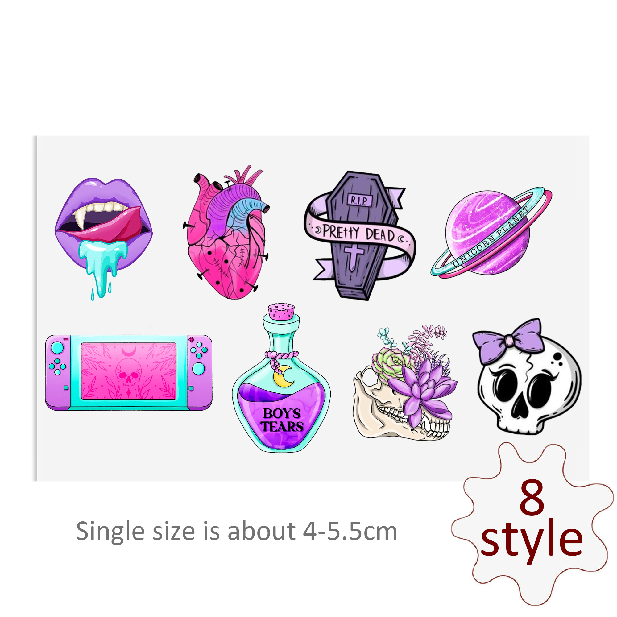 Custom Halloween Skull Spider Decals UV DTF Stickers For Glass Cup Decoration Laptop Motorcycle Car Tumbler Waterproof Sticker - Image 3