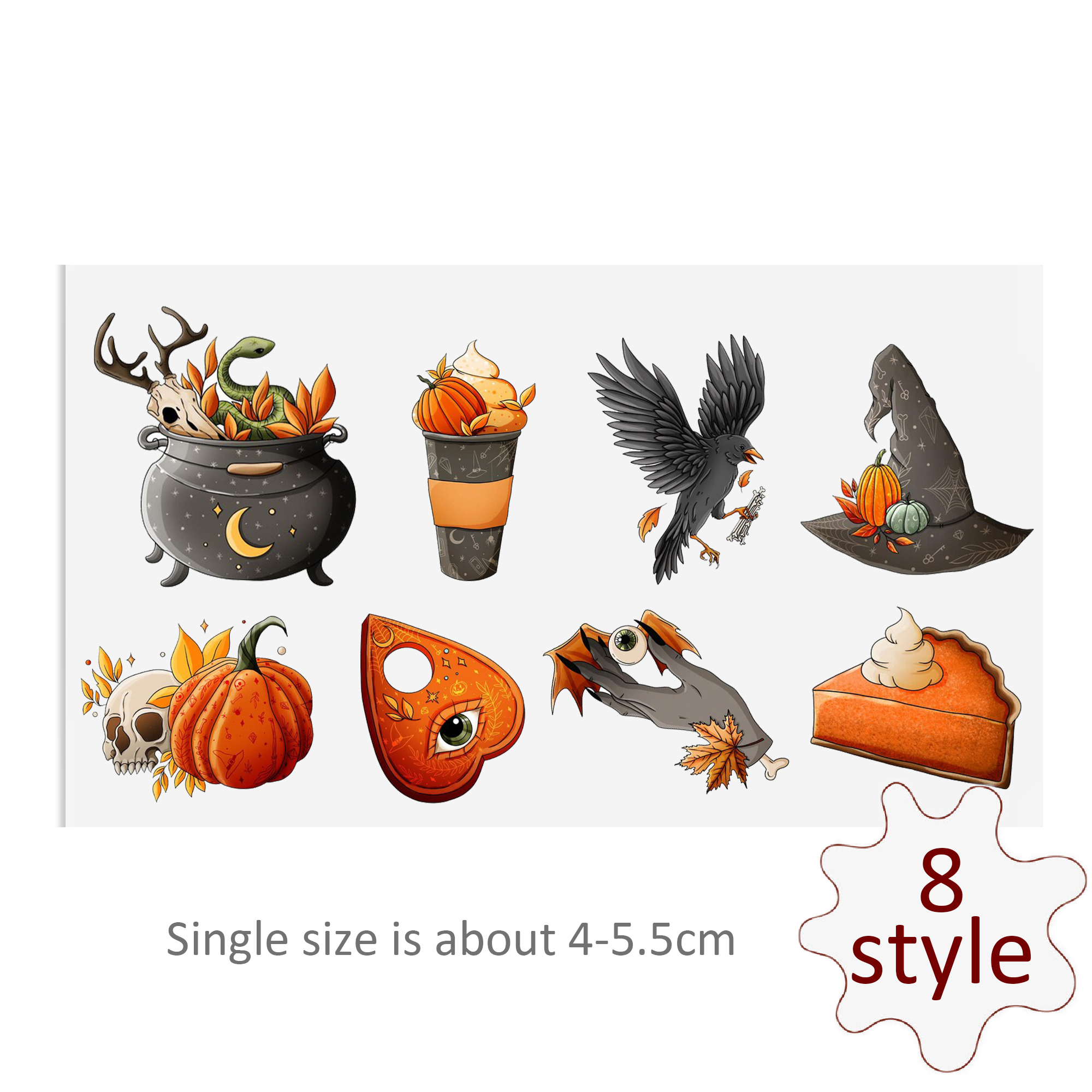 Custom Halloween Skull Spider Decals UV DTF Stickers For Glass Cup Decoration Laptop Motorcycle Car Tumbler Waterproof Sticker - Image 5