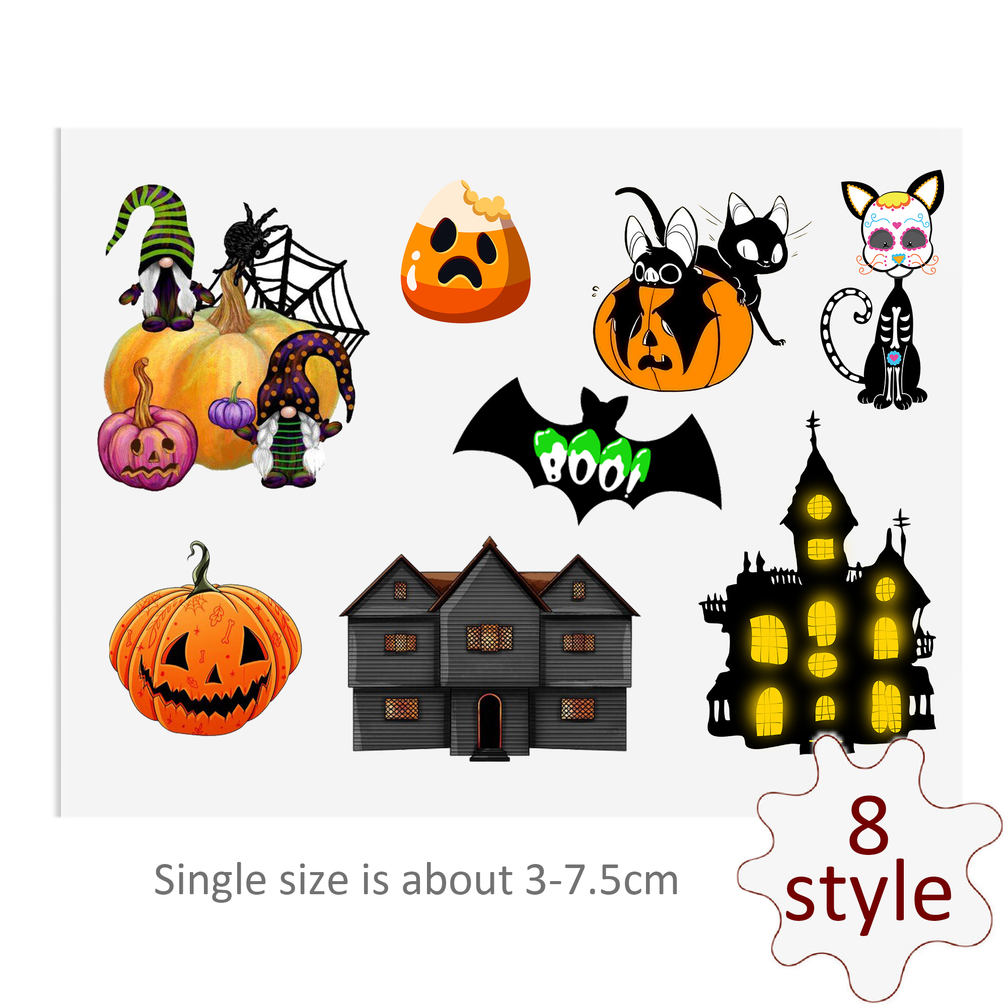 Custom Halloween Skull Spider Decals UV DTF Stickers For Glass Cup Decoration Laptop Motorcycle Car Tumbler Waterproof Sticker - Image 7