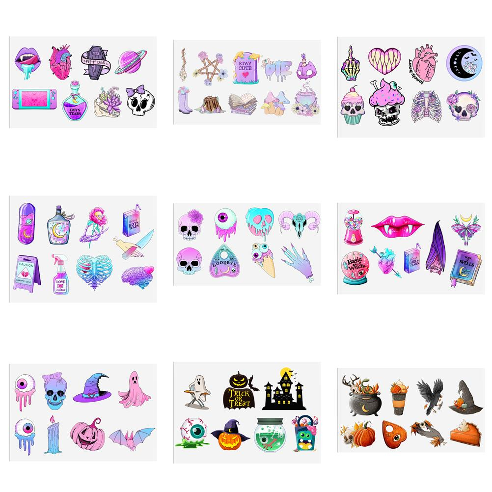 Custom Halloween Skull Spider Decals UV DTF Stickers For Glass Cup Decoration Laptop Motorcycle Car Tumbler Waterproof Sticker - Image 8