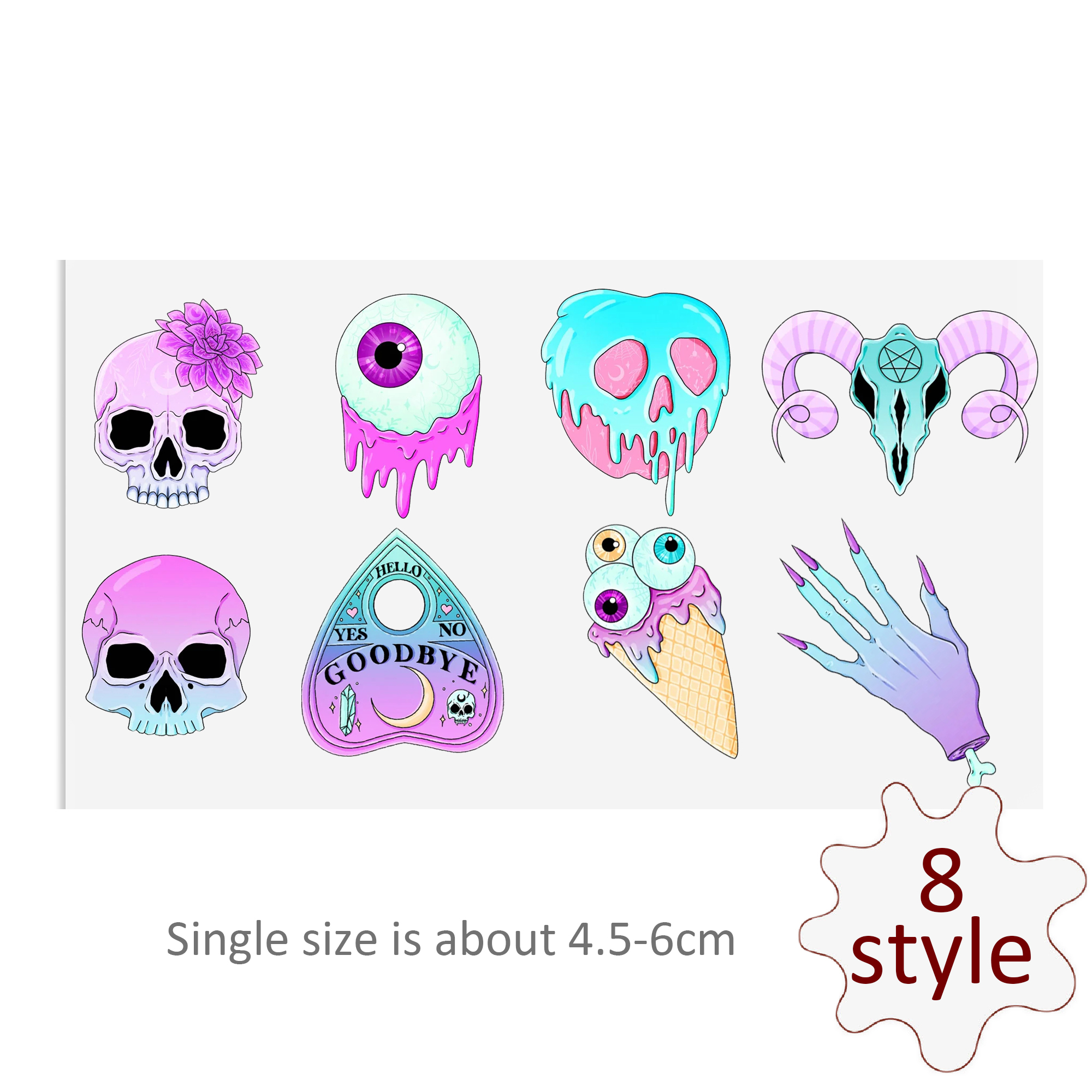 Custom Halloween Skull Spider Decals UV DTF Stickers For Glass Cup Decoration Laptop Motorcycle Car Tumbler Waterproof Sticker - Image 10