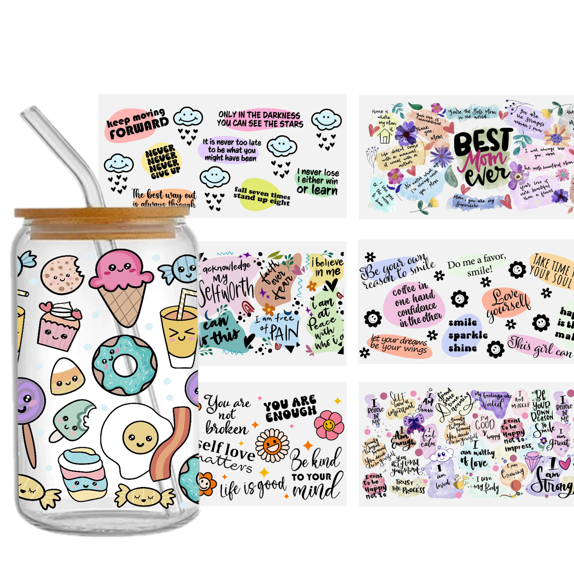 Letters 16oz DTF Sticker For Cups Cool Personalize UV Wrap Transfer Sticker Custom Labels DIY Logo Waterproof - Image 3