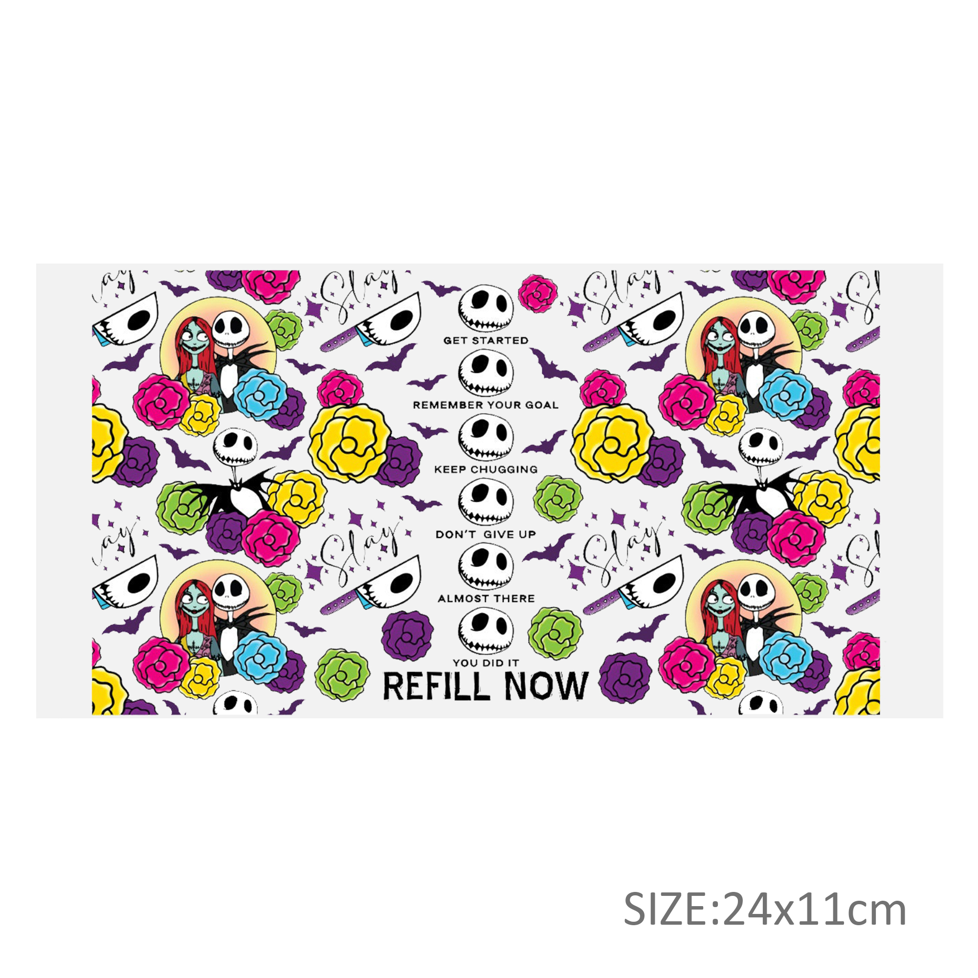 Halloween Skull 16oz DTF Sticker Cup Cool Personalize UV Wrap Transfer Sticker Custom Label DIY Logo Waterproof