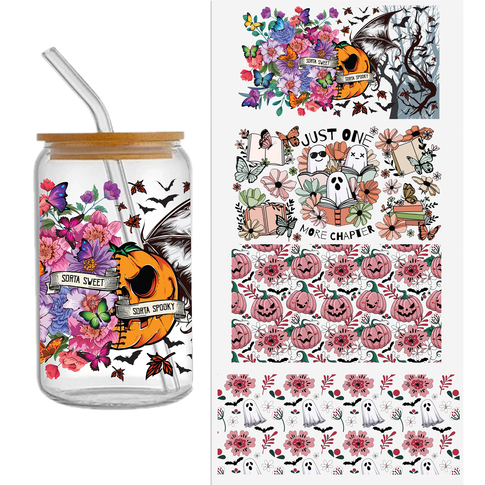 Halloween Skull 16oz DTF Sticker Cup Cool Personalize UV Wrap Transfer Sticker Custom Label DIY Logo Waterproof - Image 12