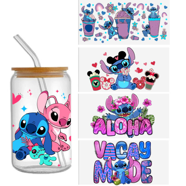 Disney Stitch 16oz DTF Sticker Cup Cool Personalize UV Wrap Transfer Sticker Custom Label DIY Logo Waterproof - Image 5