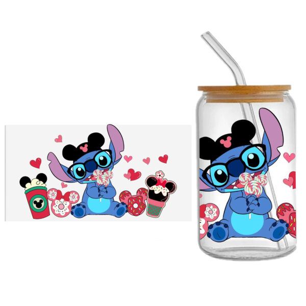 Disney Stitch 16oz DTF Sticker Cup Cool Personalize UV Wrap Transfer Sticker Custom Label DIY Logo Waterproof - Image 9