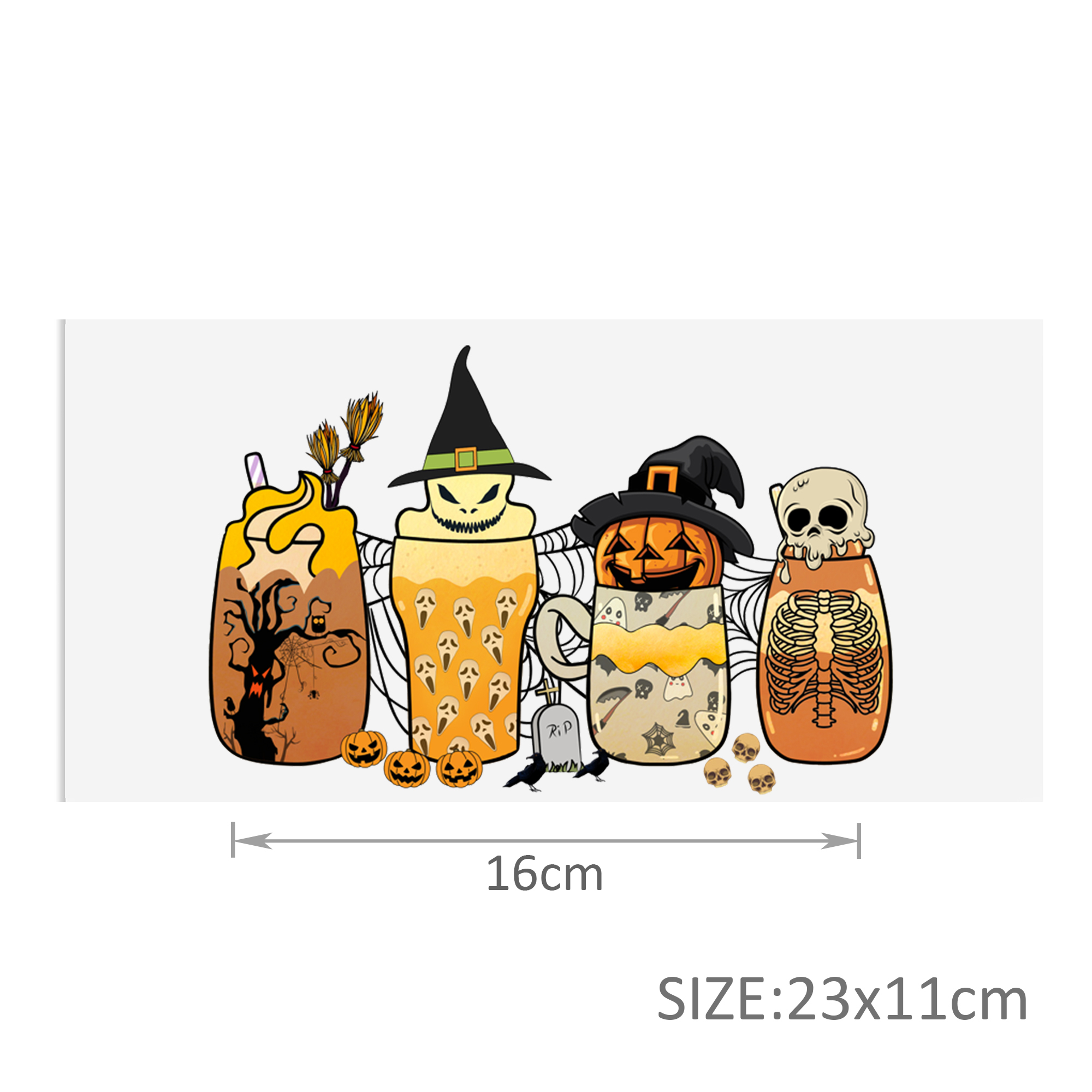 Personalize Halloween Skull UV DTF Sticker For 16oz Cups Wrap Transfer DecalSticker Custom Labels DIY Logo - Image 9