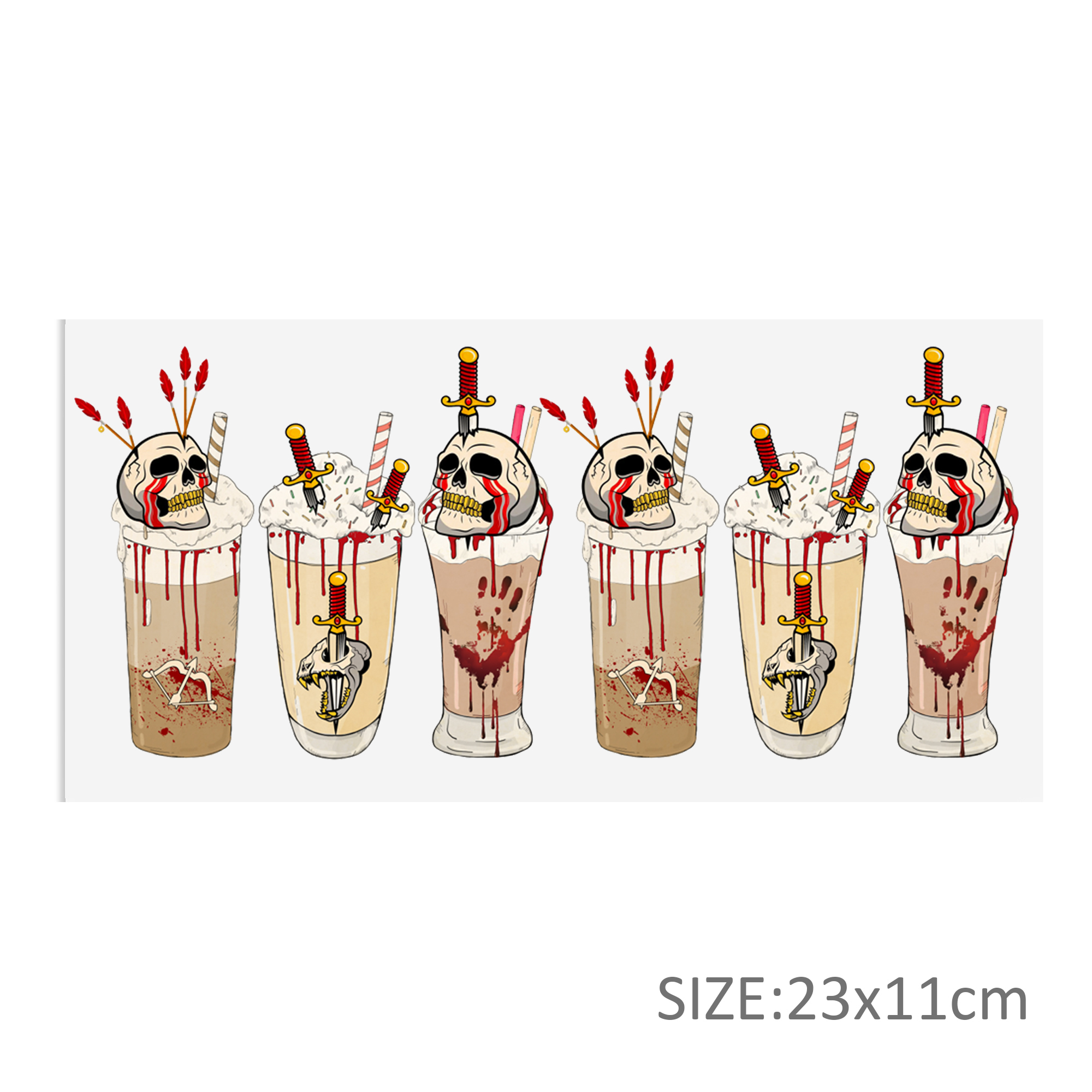 Personalize Halloween Skull UV DTF Sticker For 16oz Cups Wrap Transfer DecalSticker Custom Labels DIY Logo - Image 10