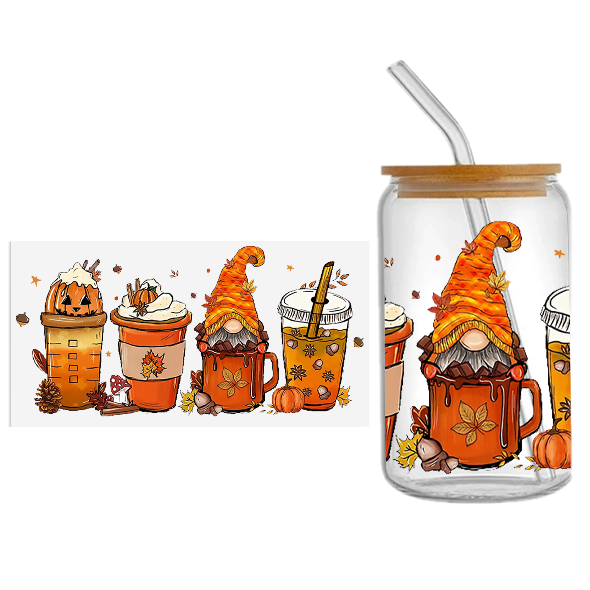 Personalize Halloween Skull UV DTF Sticker For 16oz Cups Wrap Transfer DecalSticker Custom Labels DIY Logo - Image 17