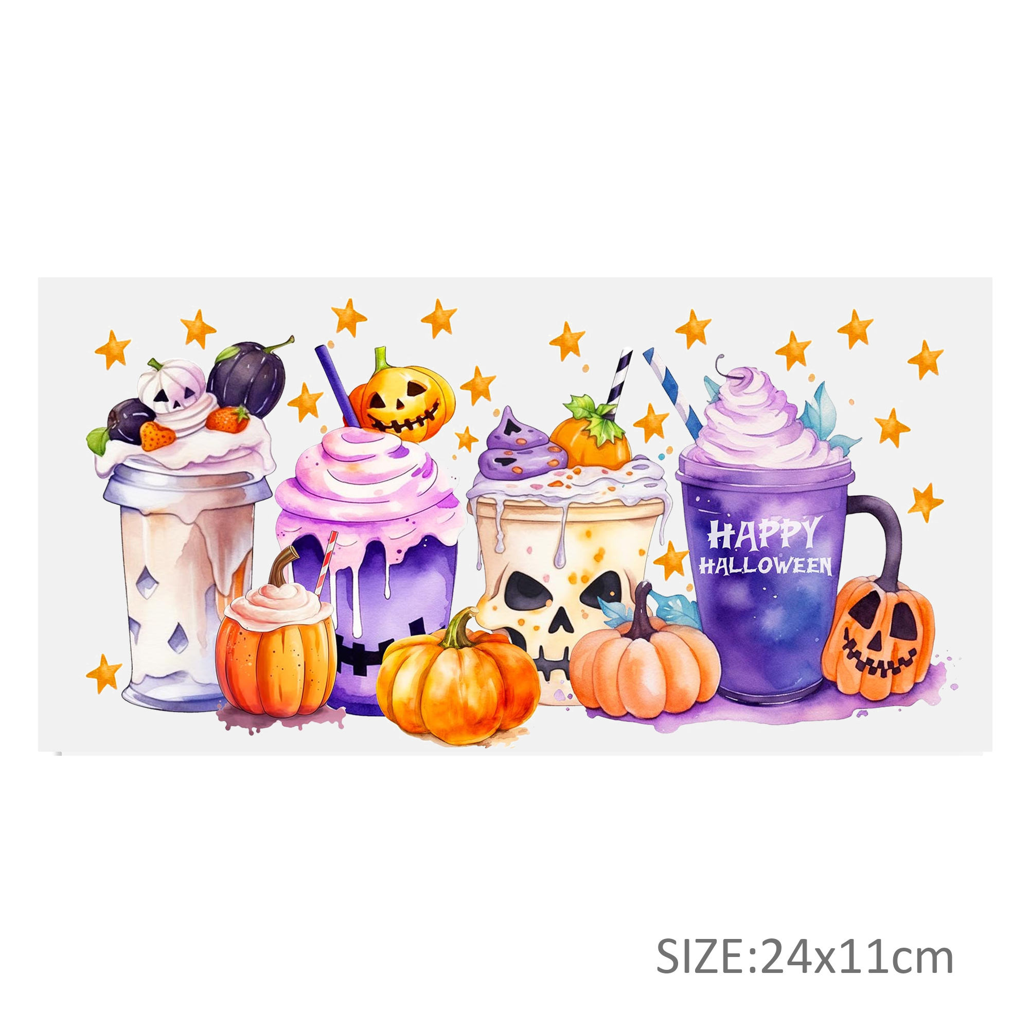 Personalize Halloween Skull UV DTF Sticker For 16oz Cups Wrap Transfer DecalSticker Custom Labels DIY Logo - Image 22