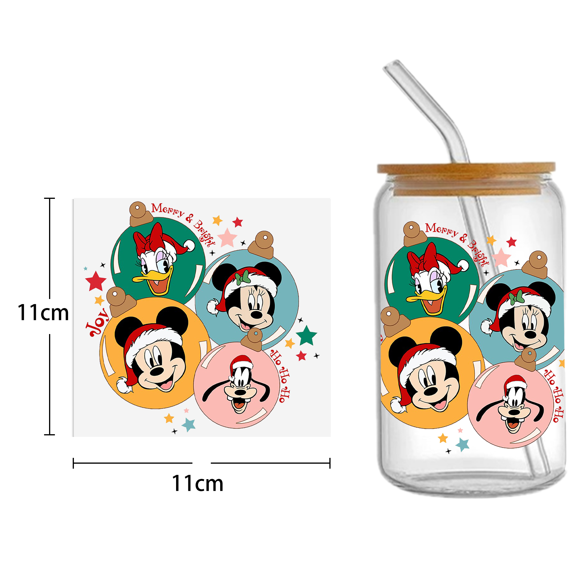 Disney Mickey 16oz DTF Sticker For Cups Cool Personalize UV Wrap Transfer Sticker Custom Labels DIY Logo Waterproof - Image 2