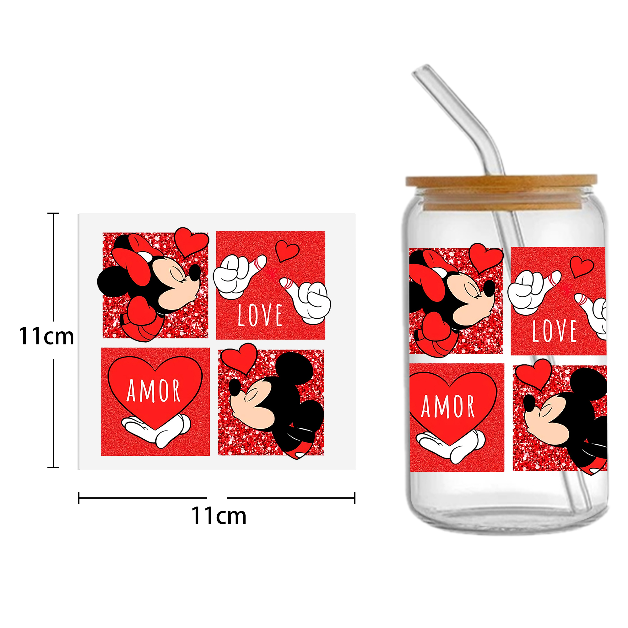 Disney Mickey 16oz DTF Sticker For Cups Cool Personalize UV Wrap Transfer Sticker Custom Labels DIY Logo Waterproof - Image 4