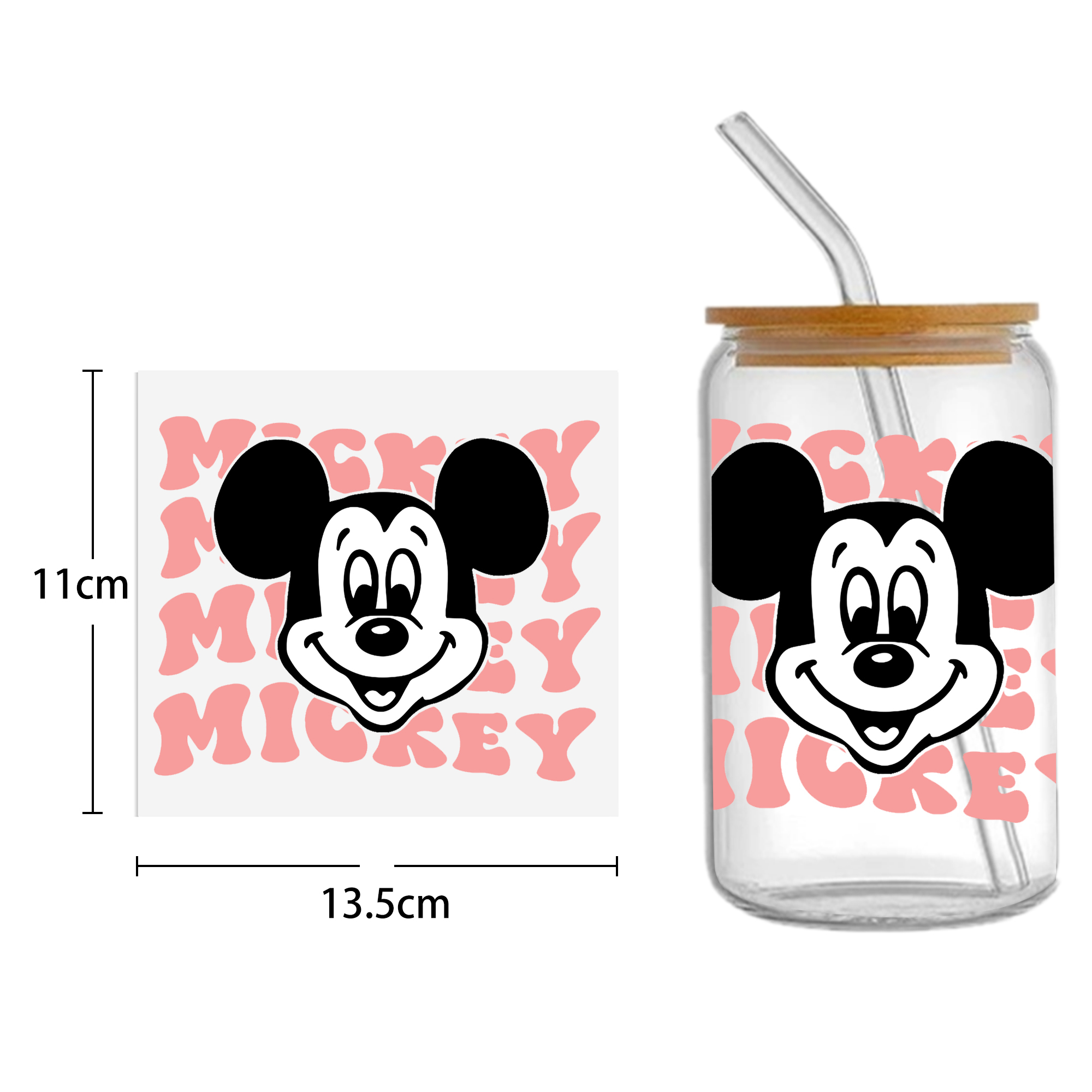 Disney Mickey 16oz DTF Sticker For Cups Cool Personalize UV Wrap Transfer Sticker Custom Labels DIY Logo Waterproof - Image 5
