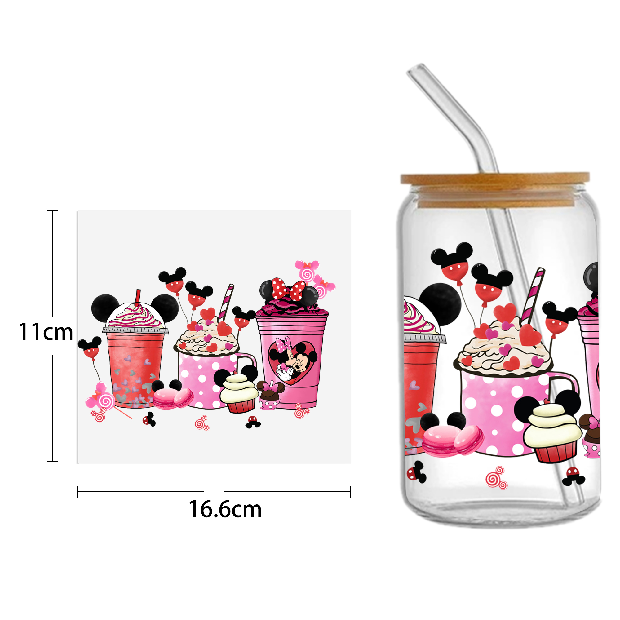Disney Mickey 16oz DTF Sticker For Cups Cool Personalize UV Wrap Transfer Sticker Custom Labels DIY Logo Waterproof - Image 12