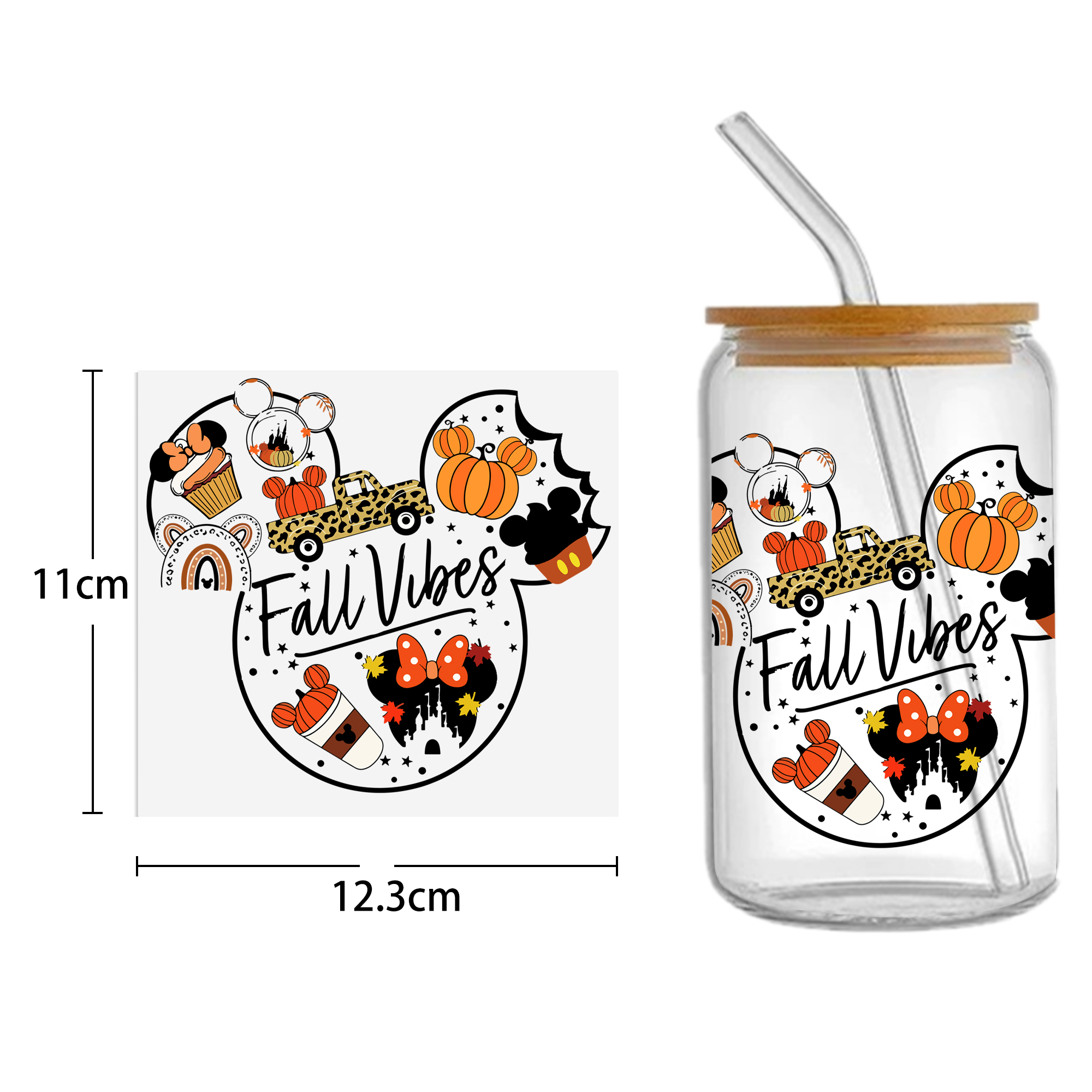 Disney Mickey 16oz DTF Sticker For Cups Cool Personalize UV Wrap Transfer Sticker Custom Labels DIY Logo Waterproof - Image 27