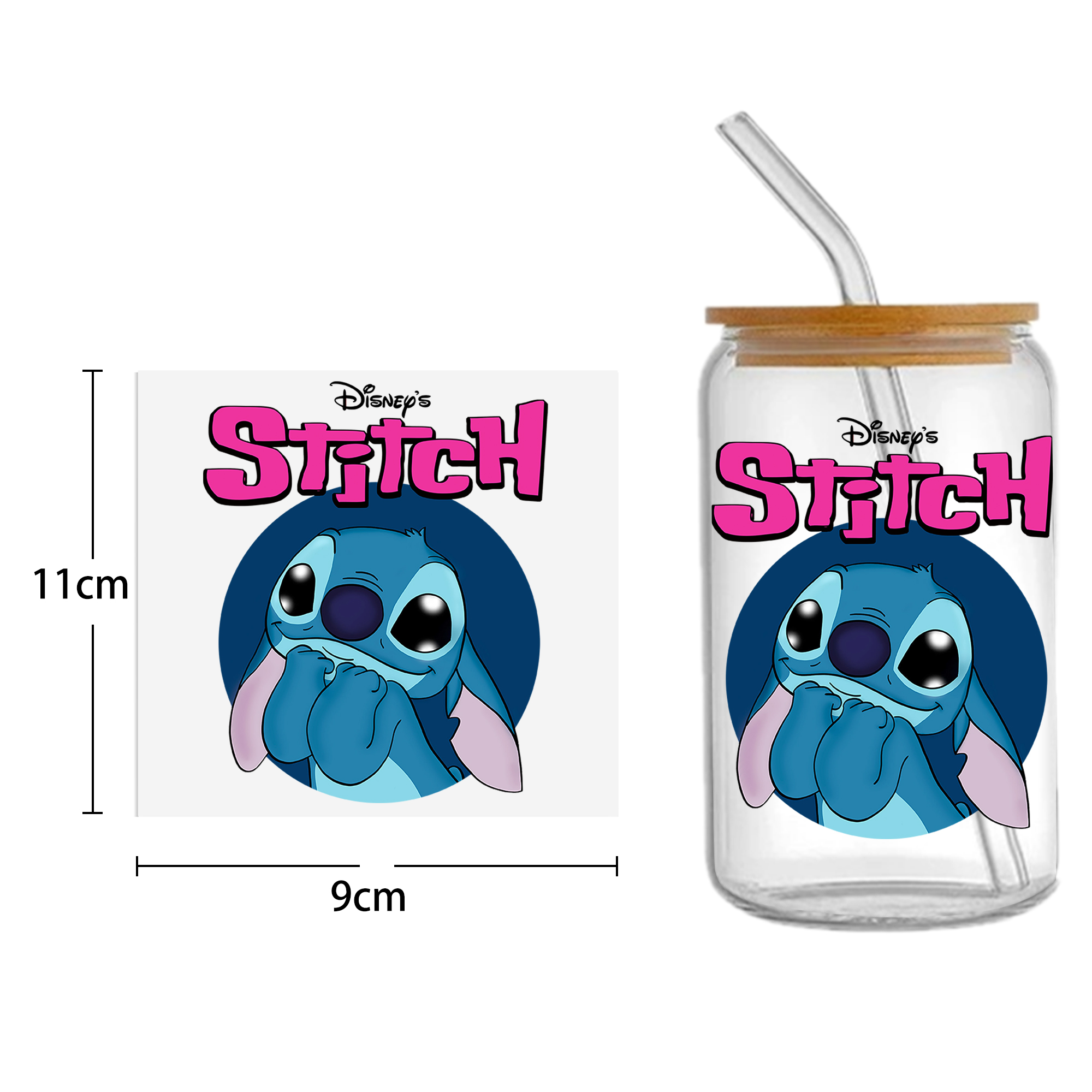 Disney Stitch16oz DTF Sticker For Cups Cool Personalize UV Wrap Transfer Sticker Custom Labels DIY Logo Waterproof - Image 3