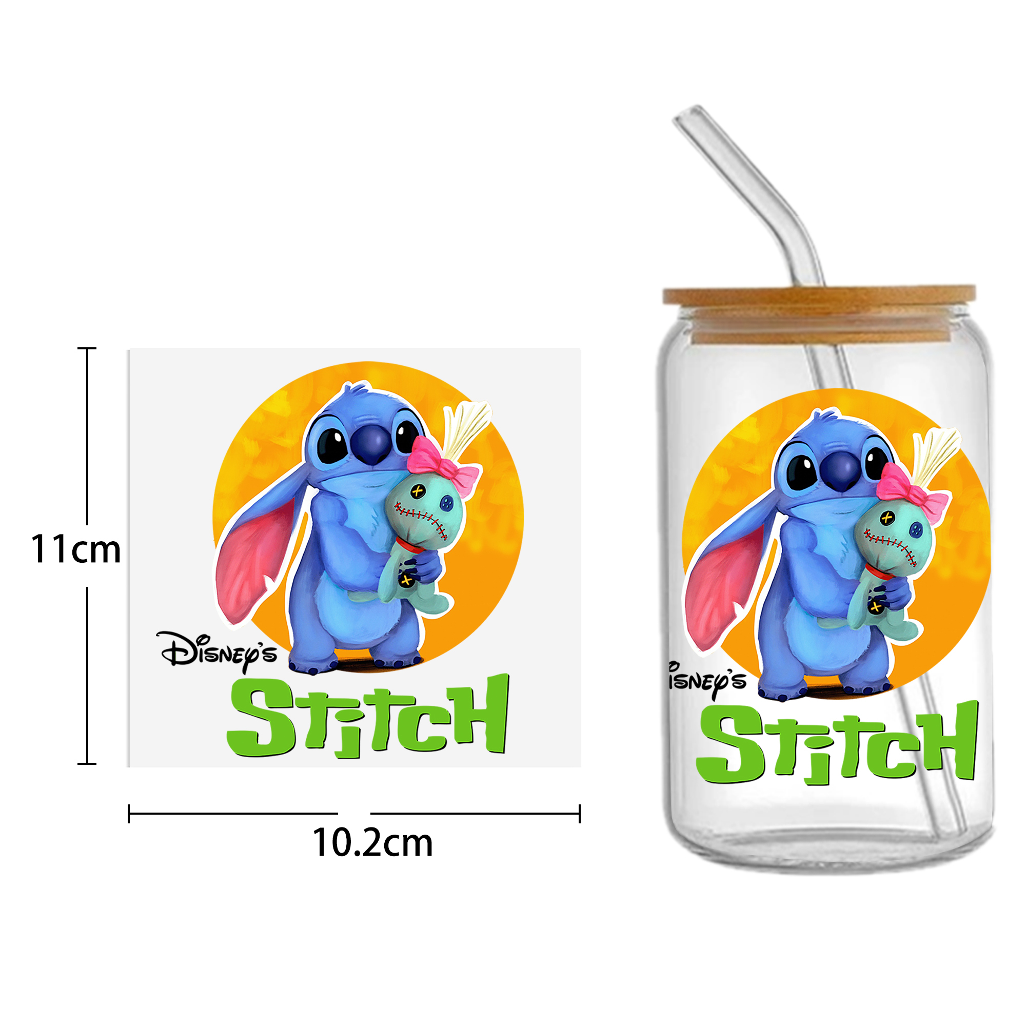 Disney Stitch16oz DTF Sticker For Cups Cool Personalize UV Wrap Transfer Sticker Custom Labels DIY Logo Waterproof - Image 15