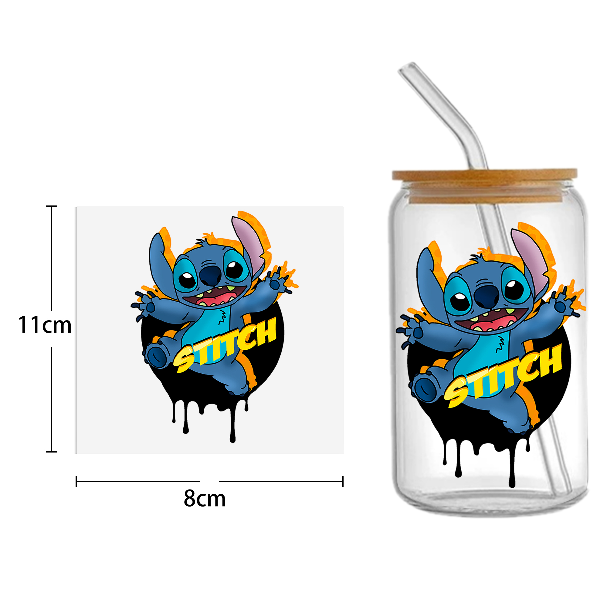 Disney Stitch16oz DTF Sticker For Cups Cool Personalize UV Wrap Transfer Sticker Custom Labels DIY Logo Waterproof - Image 17