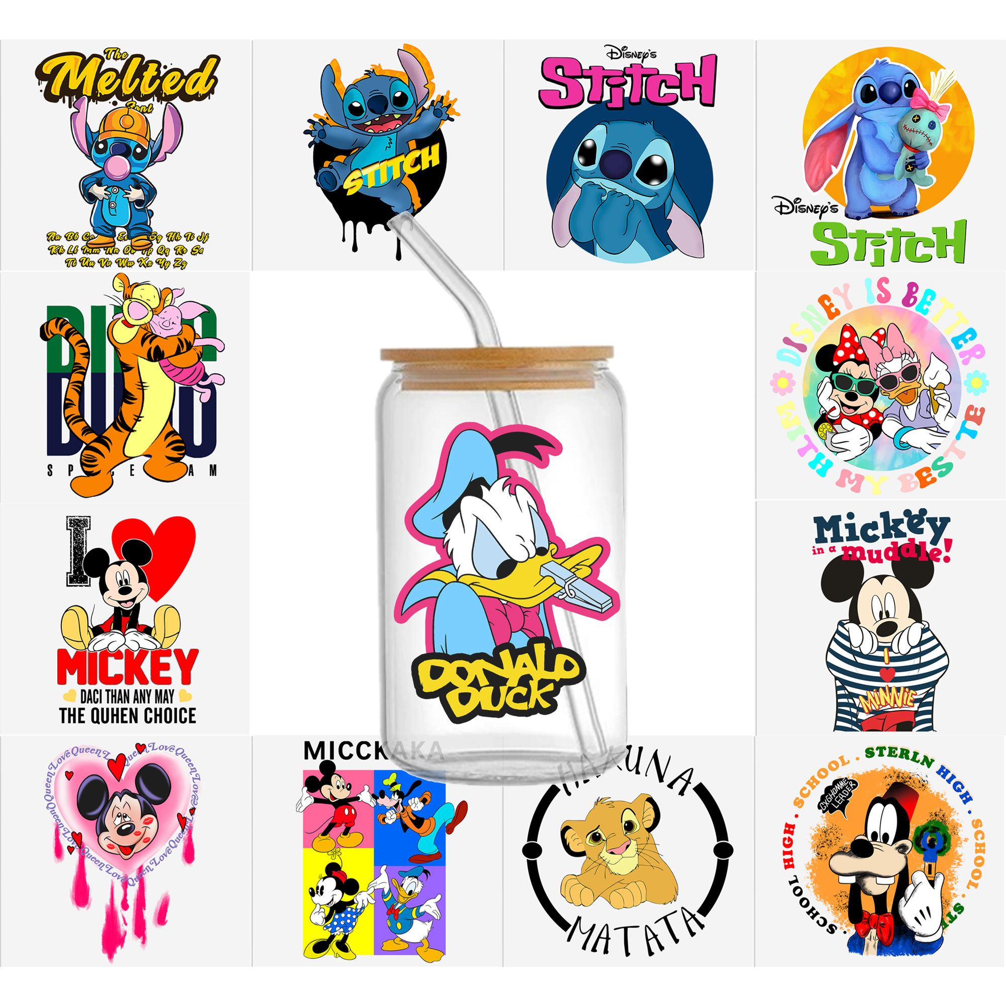 Disney Stitch16oz DTF Sticker For Cups Cool Personalize UV Wrap Transfer Sticker Custom Labels DIY Logo Waterproof - Image 20