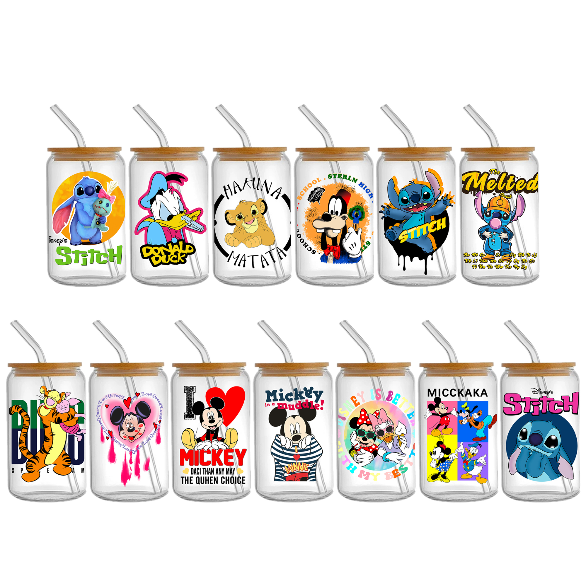 Disney Stitch16oz DTF Sticker For Cups Cool Personalize UV Wrap Transfer Sticker Custom Labels DIY Logo Waterproof - Image 22