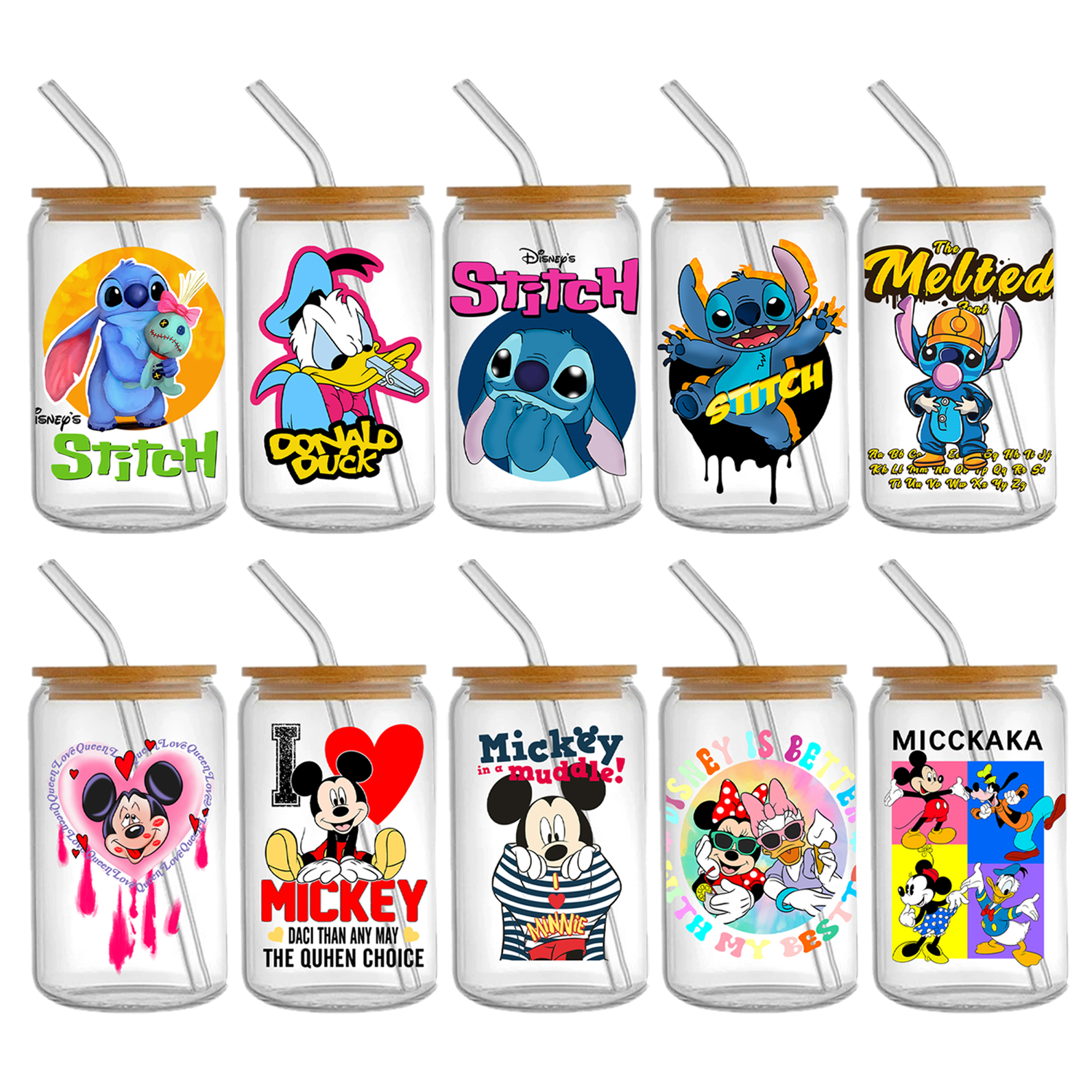 Disney Stitch16oz DTF Sticker For Cups Cool Personalize UV Wrap Transfer Sticker Custom Labels DIY Logo Waterproof - Image 23