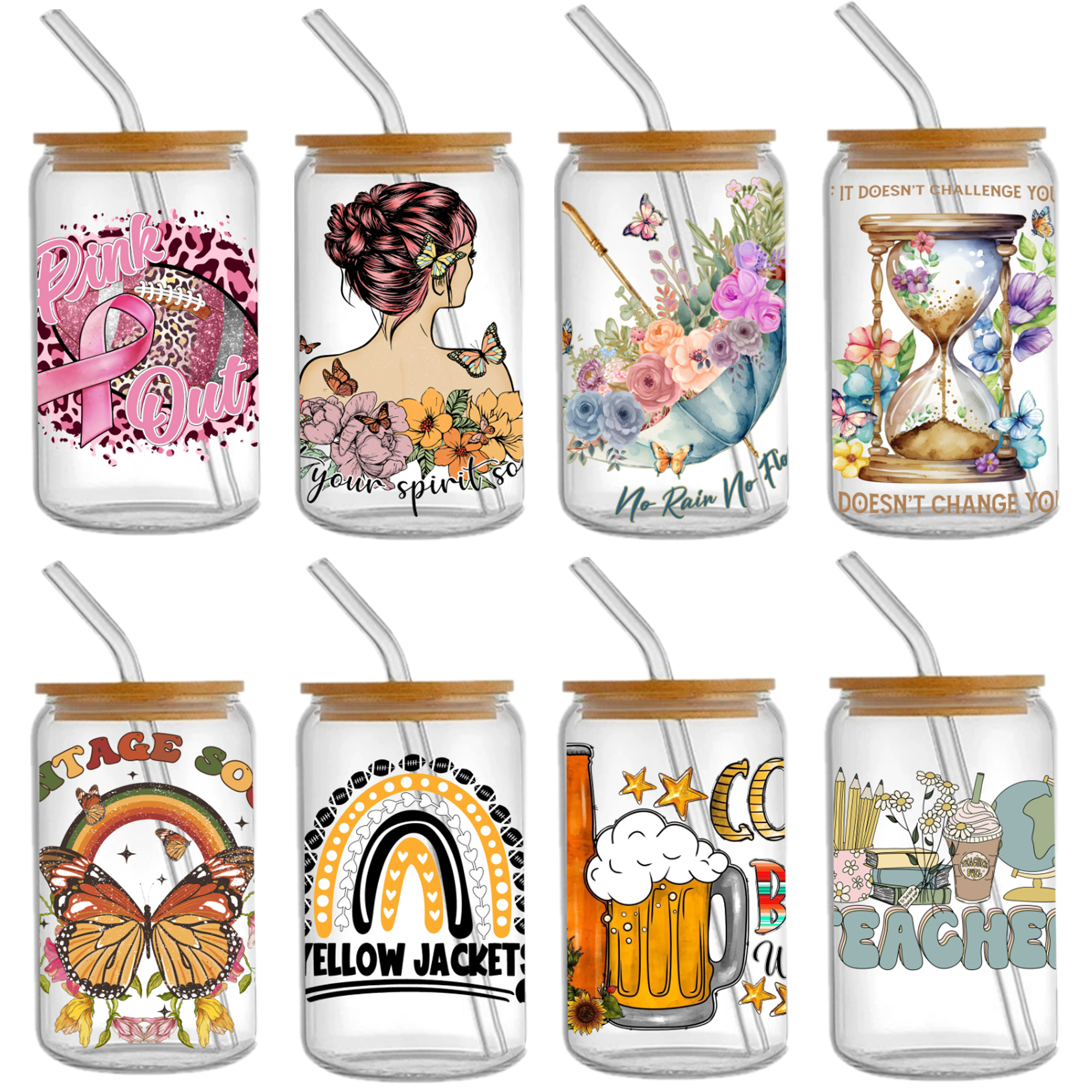 Butterfly 16oz DTF Sticker For Cups Cool Personalize UV Wrap Transfer Sticker Custom Labels DIY Logo Waterproof - Image 13