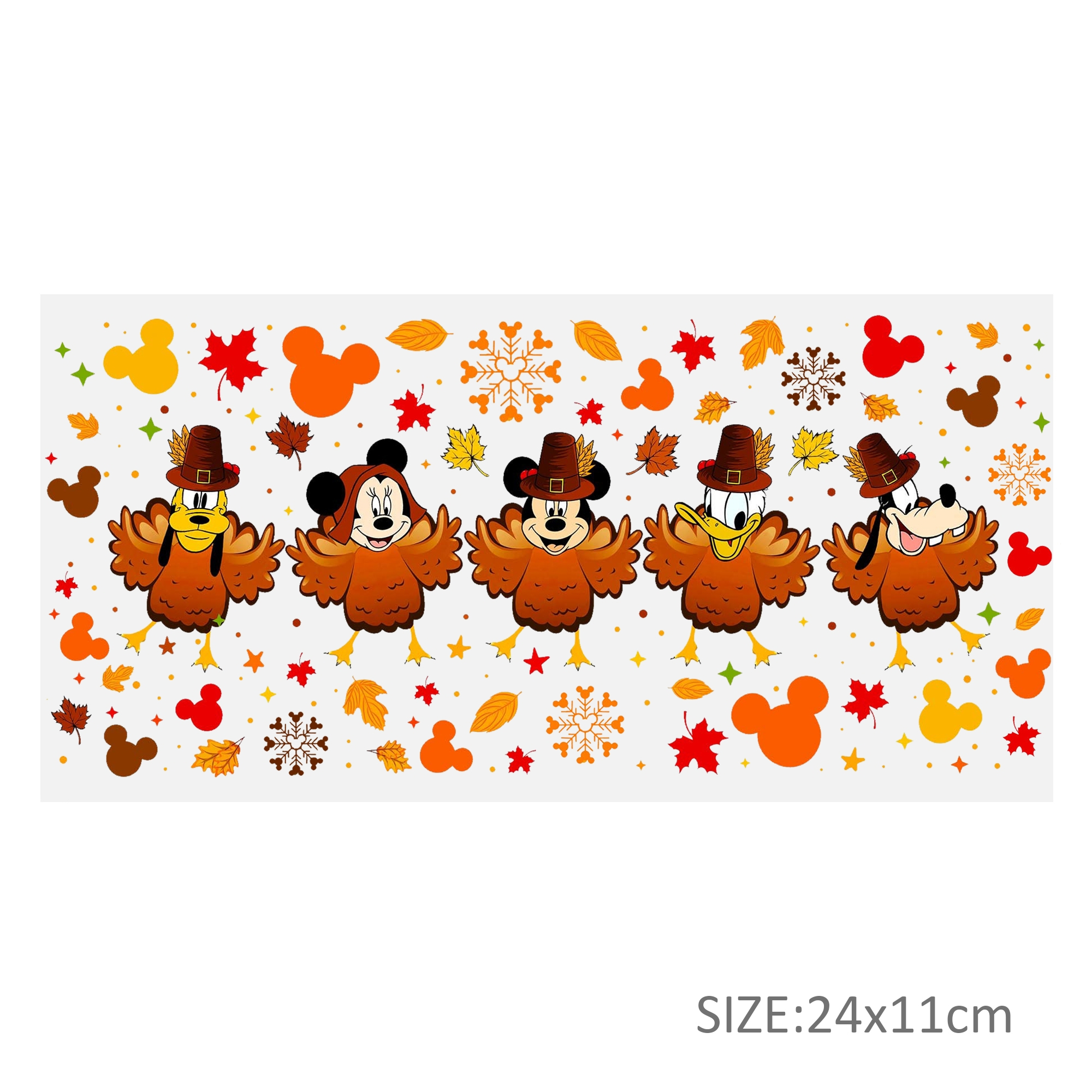 Disney Thanksgiving Day 16oz DTF Sticker Cups Cool Personalize UV Wrap Transfer Sticker Custom Labels DIY Logo Waterproof - Image 7