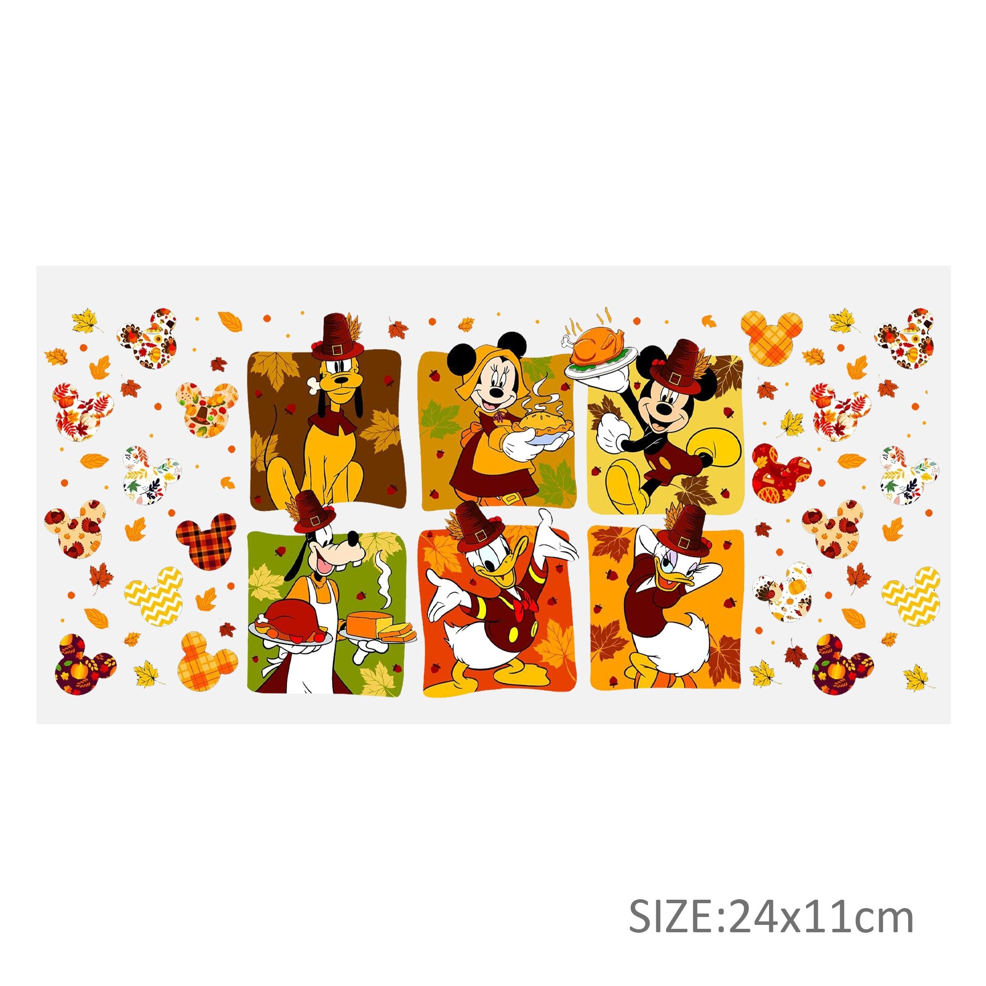 Disney Thanksgiving Day 16oz DTF Sticker Cups Cool Personalize UV Wrap Transfer Sticker Custom Labels DIY Logo Waterproof - Image 10