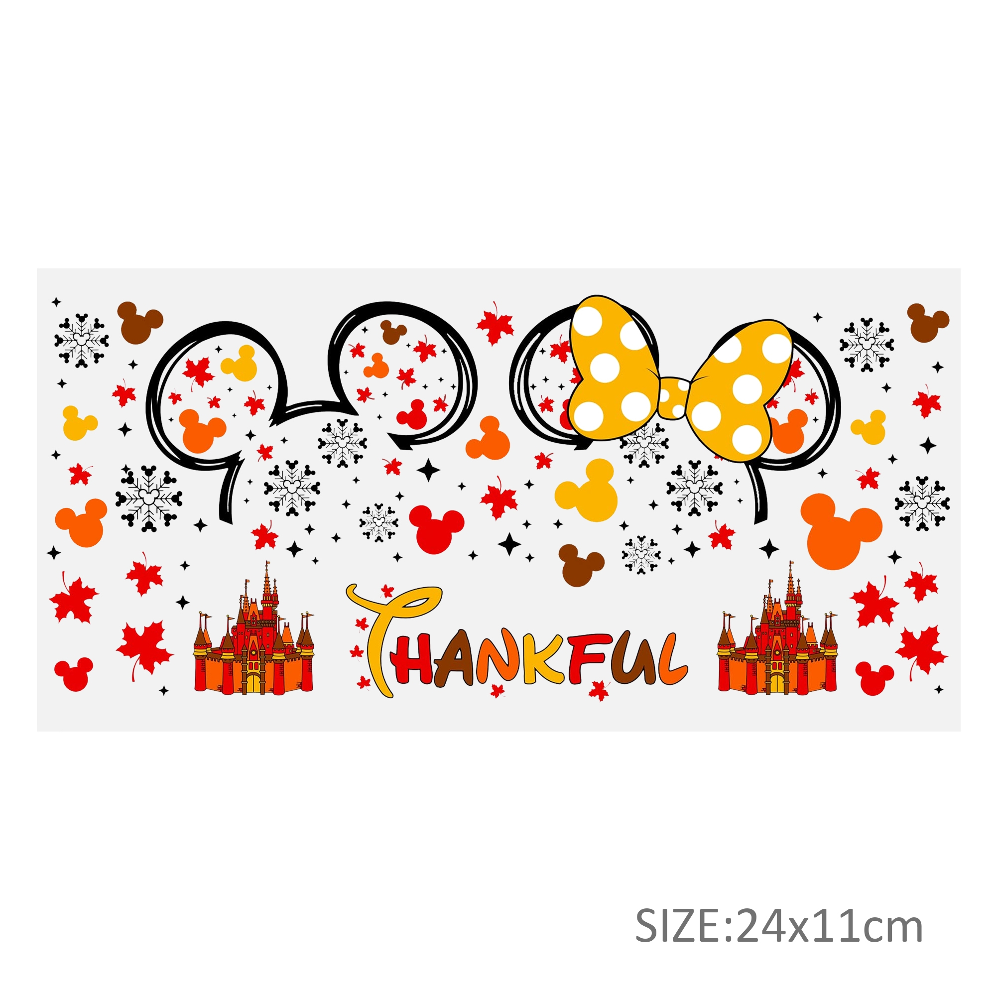 Disney Thanksgiving Day 16oz DTF Sticker Cups Cool Personalize UV Wrap Transfer Sticker Custom Labels DIY Logo Waterproof - Image 11