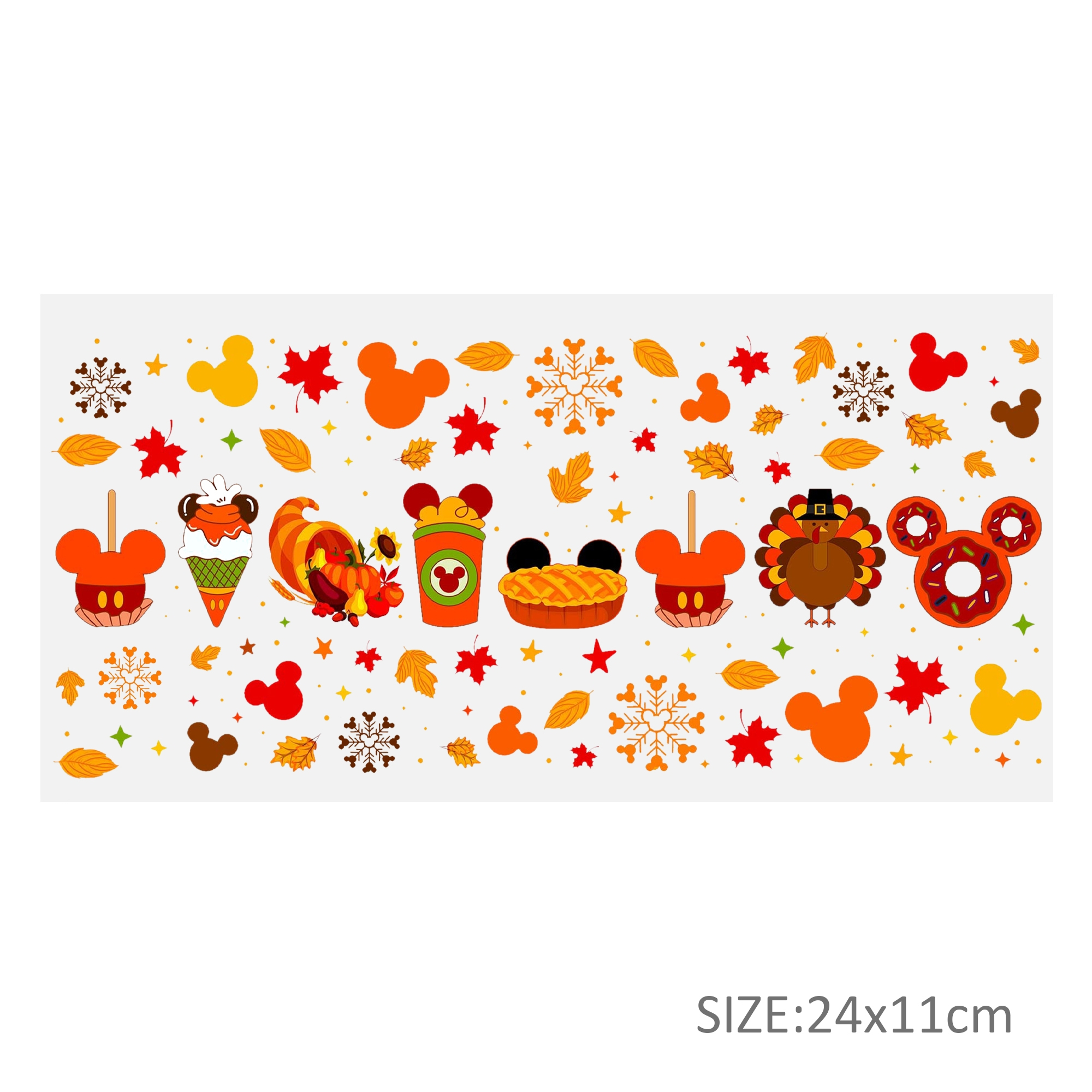 Disney Thanksgiving Day 16oz DTF Sticker Cups Cool Personalize UV Wrap Transfer Sticker Custom Labels DIY Logo Waterproof - Image 13