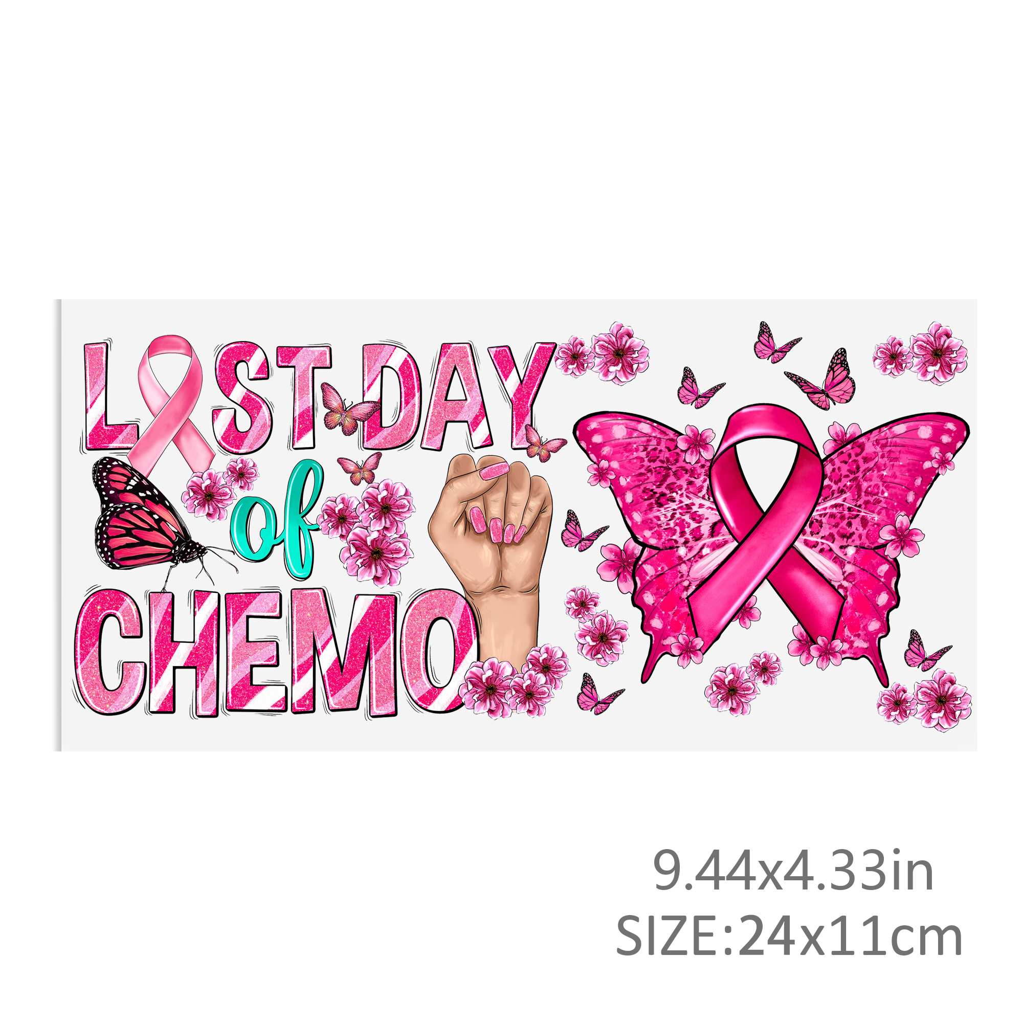 Breast Cancer Waterproof Stickers UV DTF Sticker For 16oz Cups Transfer Sticker Custom Labels DIY Logo Waterproof