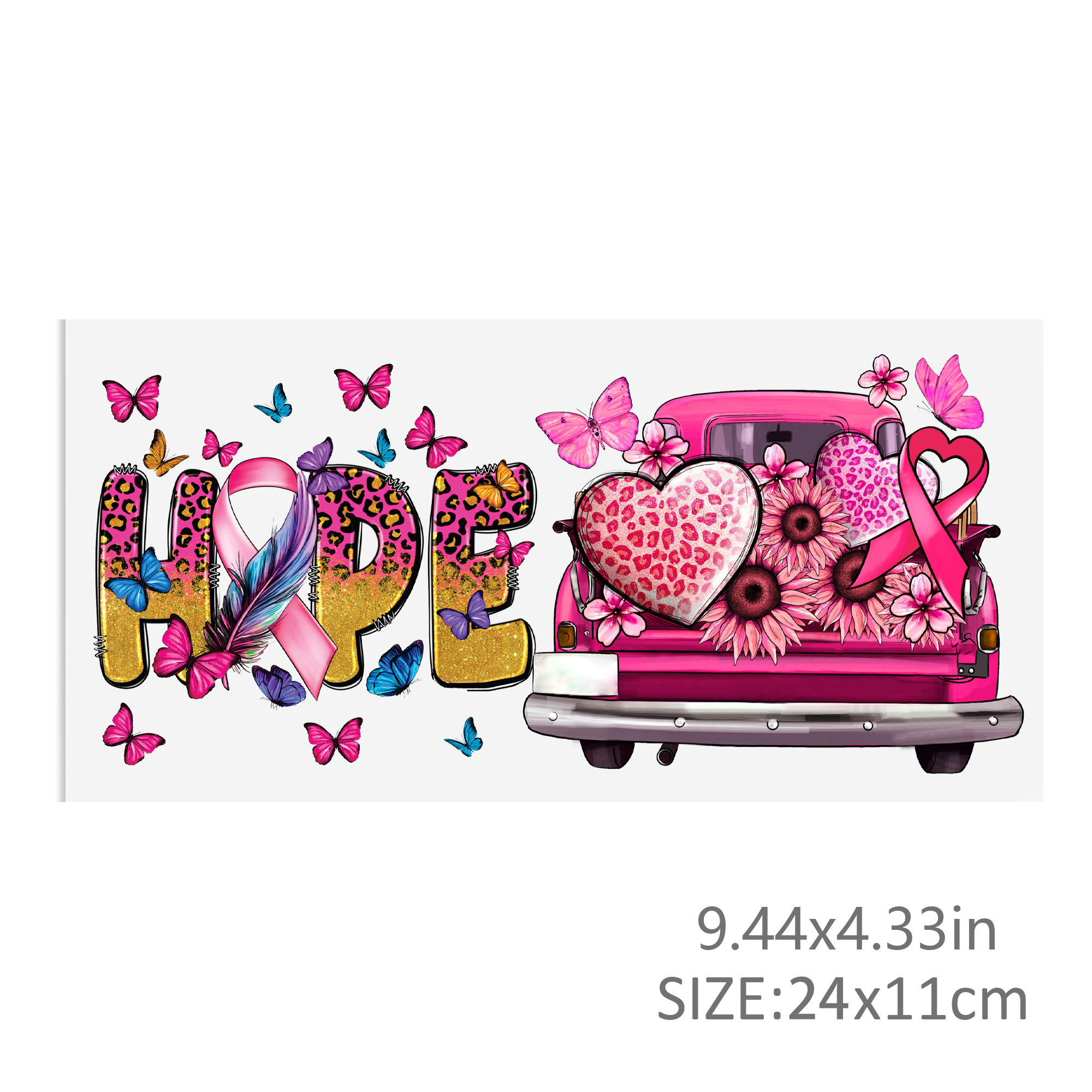 Breast Cancer Waterproof Stickers UV DTF Sticker For 16oz Cups Transfer Sticker Custom Labels DIY Logo Waterproof - Image 3