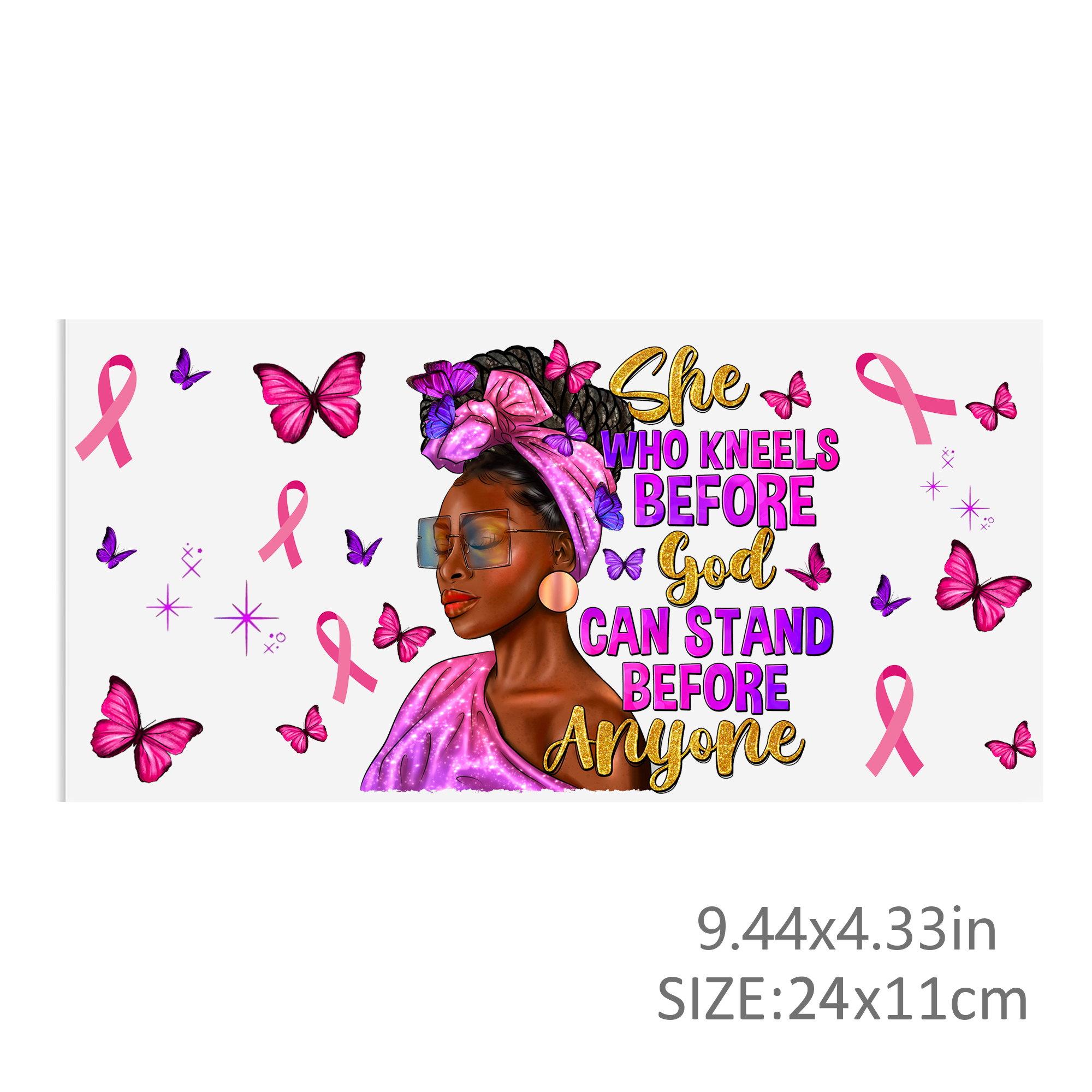 Breast Cancer Waterproof Stickers UV DTF Sticker For 16oz Cups Transfer Sticker Custom Labels DIY Logo Waterproof - Image 4