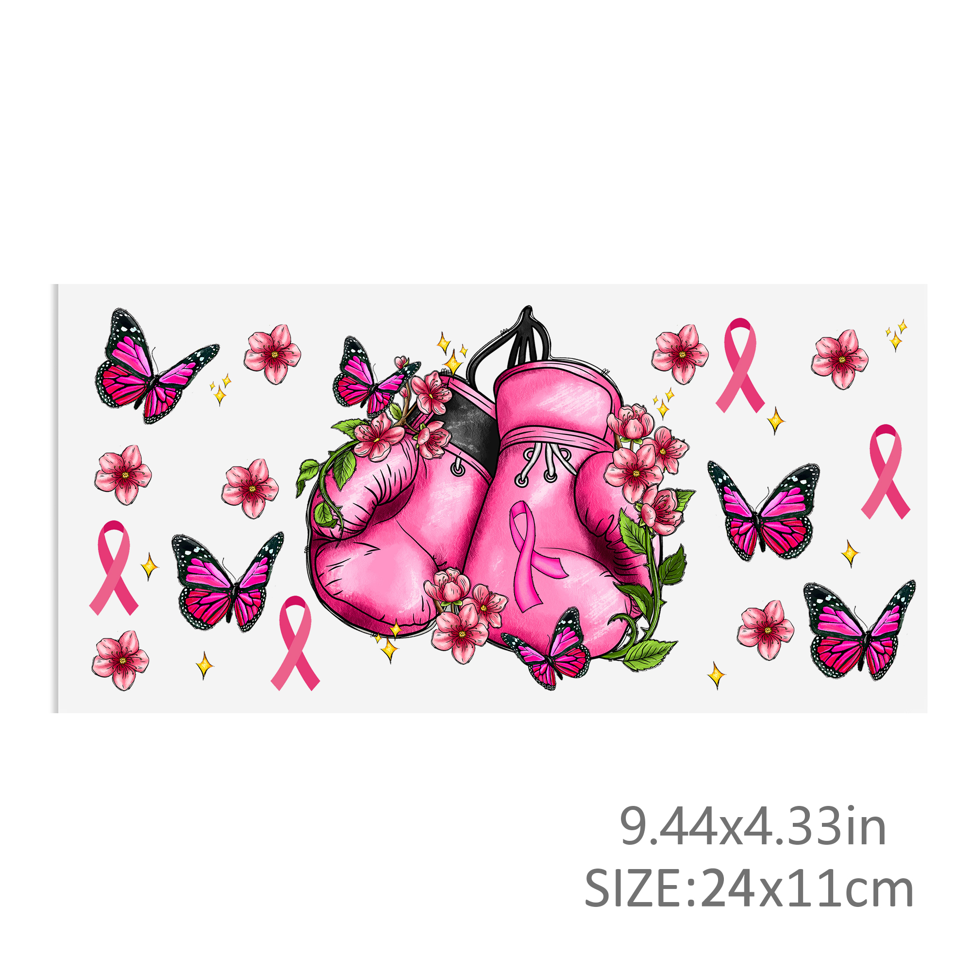 Breast Cancer Waterproof Stickers UV DTF Sticker For 16oz Cups Transfer Sticker Custom Labels DIY Logo Waterproof - Image 15