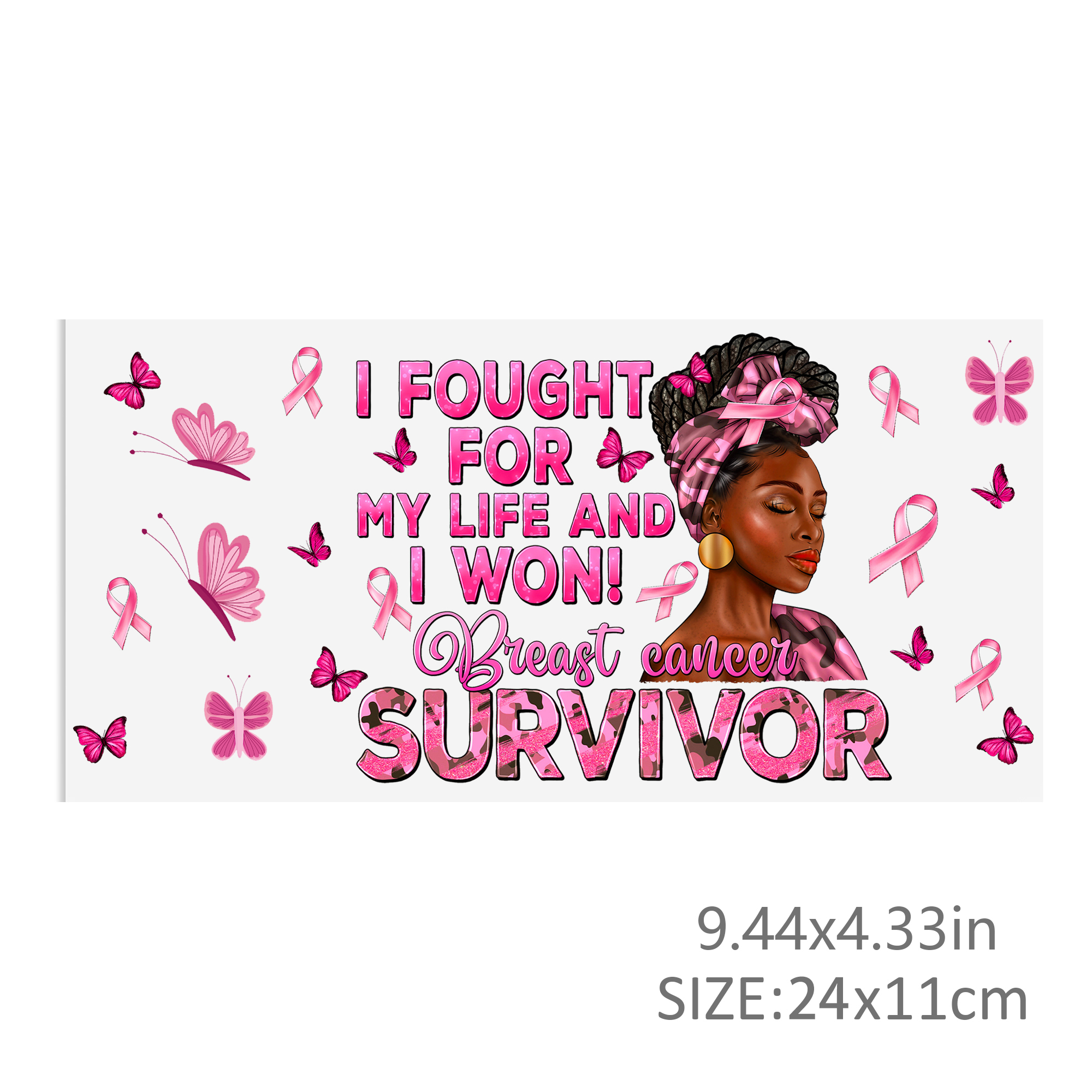 Breast Cancer Waterproof Stickers UV DTF Sticker For 16oz Cups Transfer Sticker Custom Labels DIY Logo Waterproof - Image 18